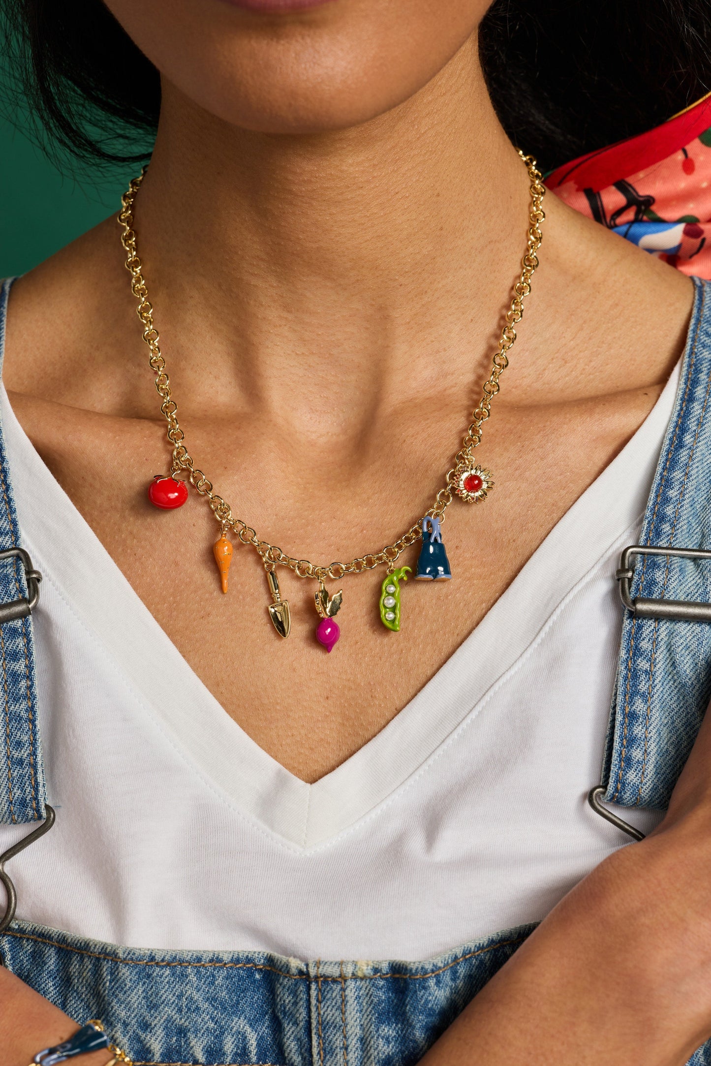 Farmers' Market Charm Necklace Gold