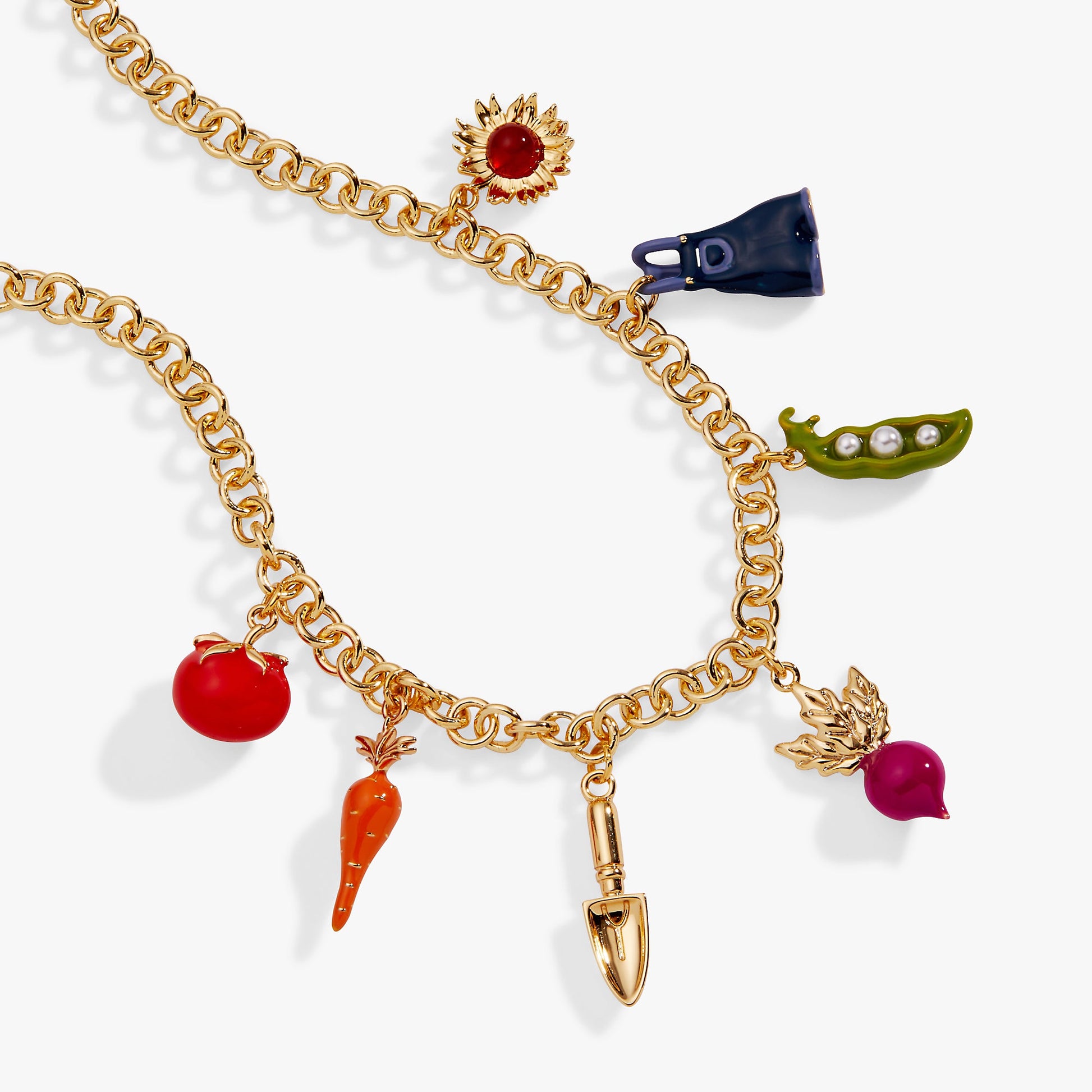 Farmers' Market Charm Necklace Gold