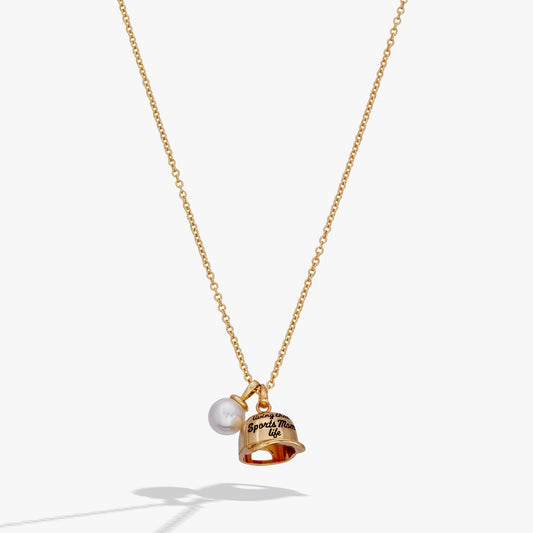 Living That Sports Mom Life' Baseball Charm Necklace
    
    
    
       Gold