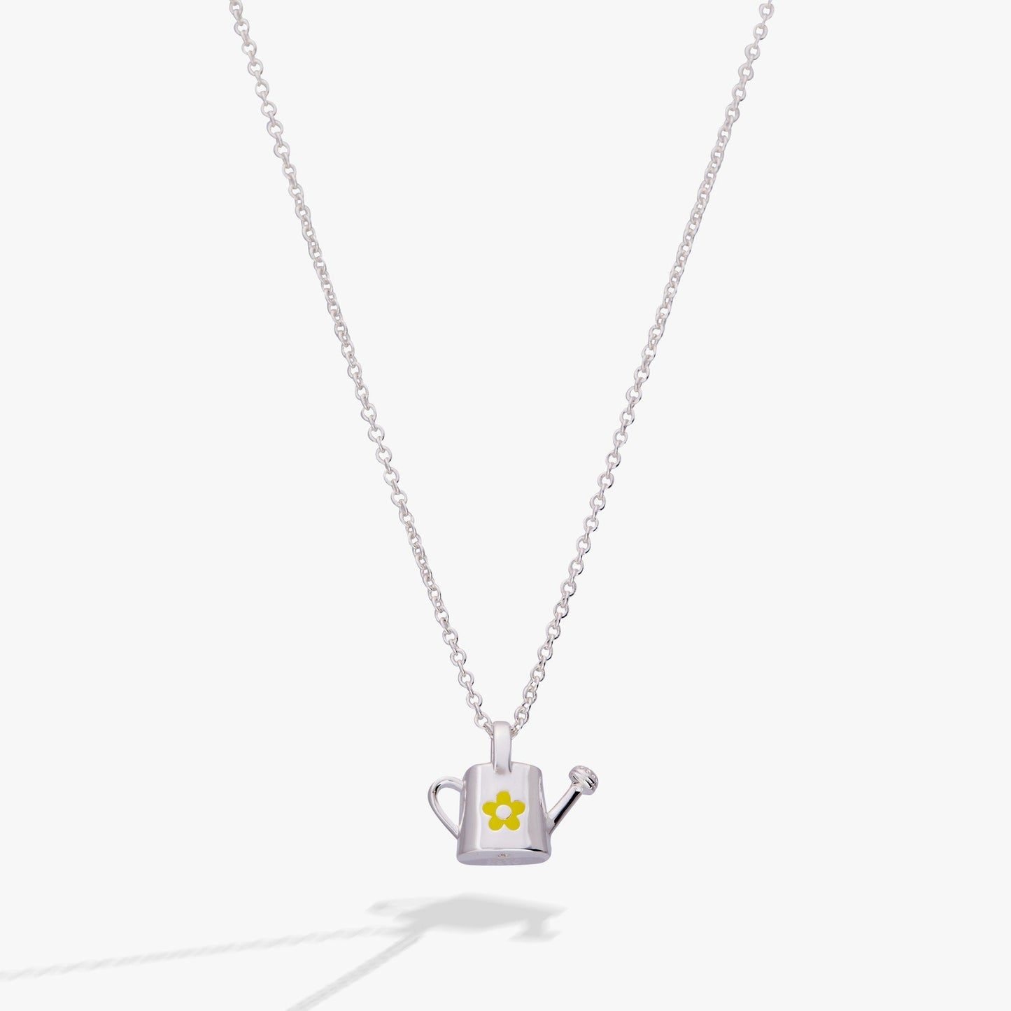 Watering Can Pendant Necklace Silver