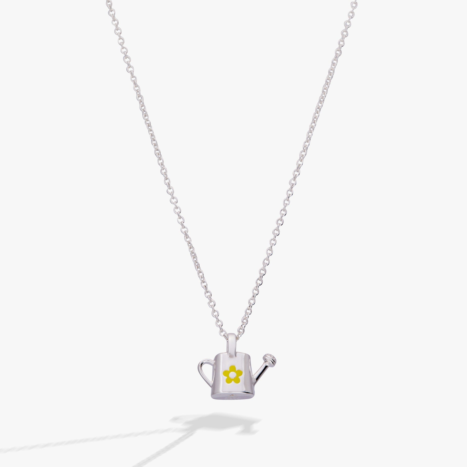 Watering Can Pendant Necklace Silver