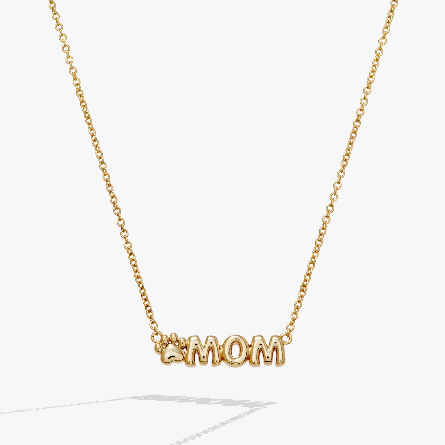 Pet Mom Nameplate Necklace Gold