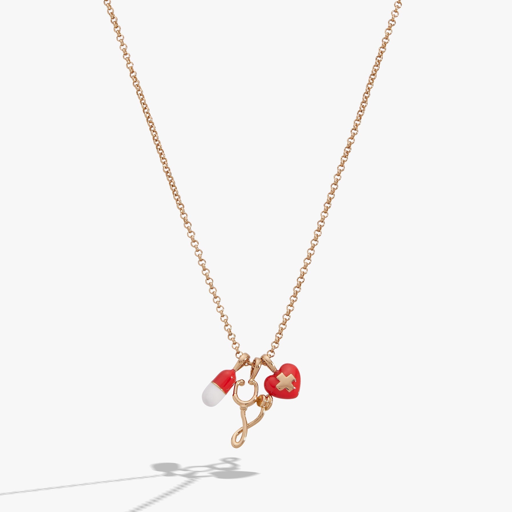 Unsung Hero' Healthcare Charm Necklace
    
    
    
       Gold