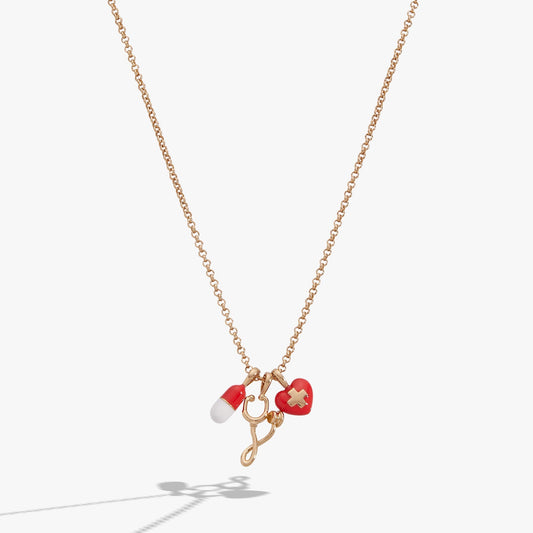 Unsung Hero' Healthcare Charm Necklace
    
    
    
       Gold