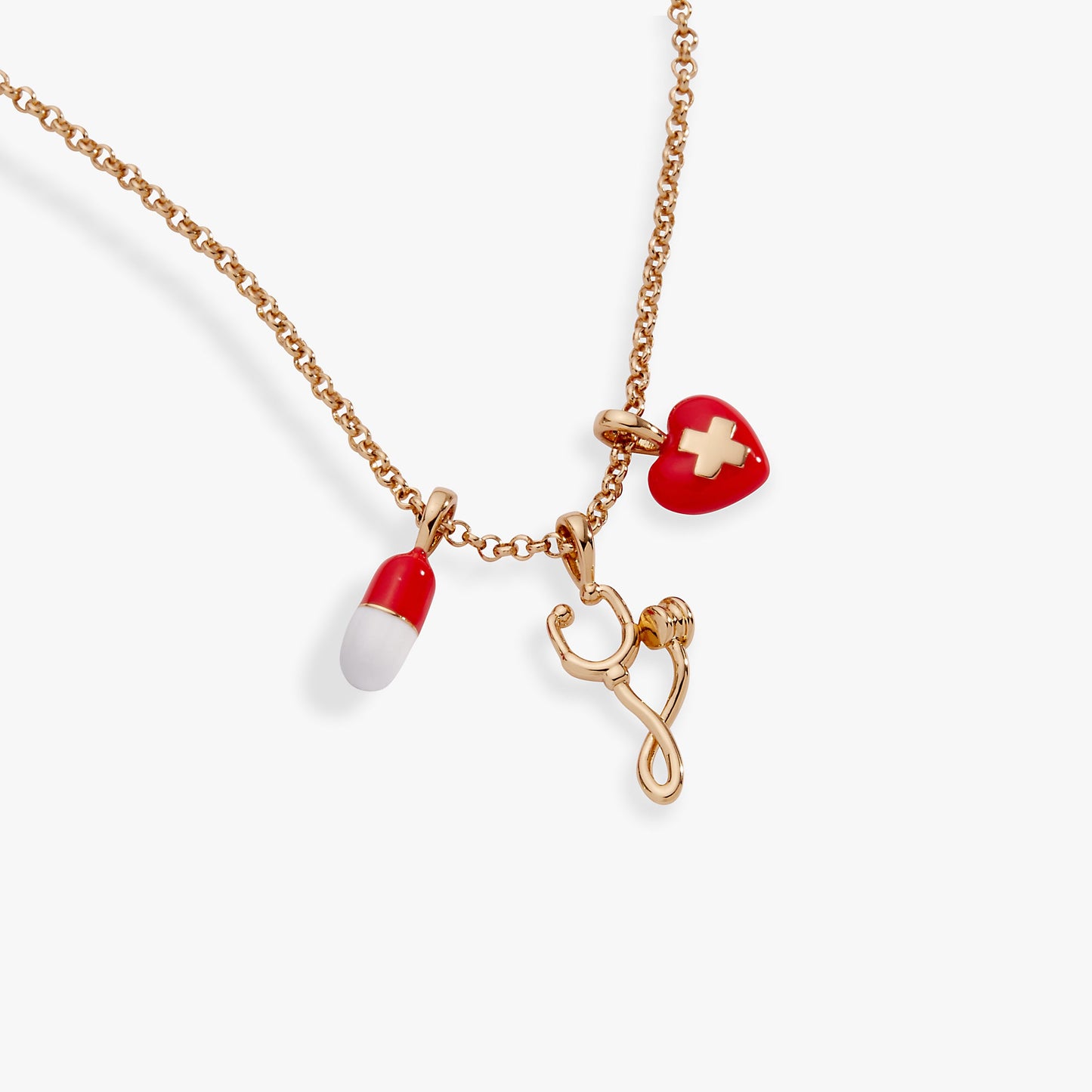 Unsung Hero' Healthcare Charm Necklace
    
    
    
       Gold