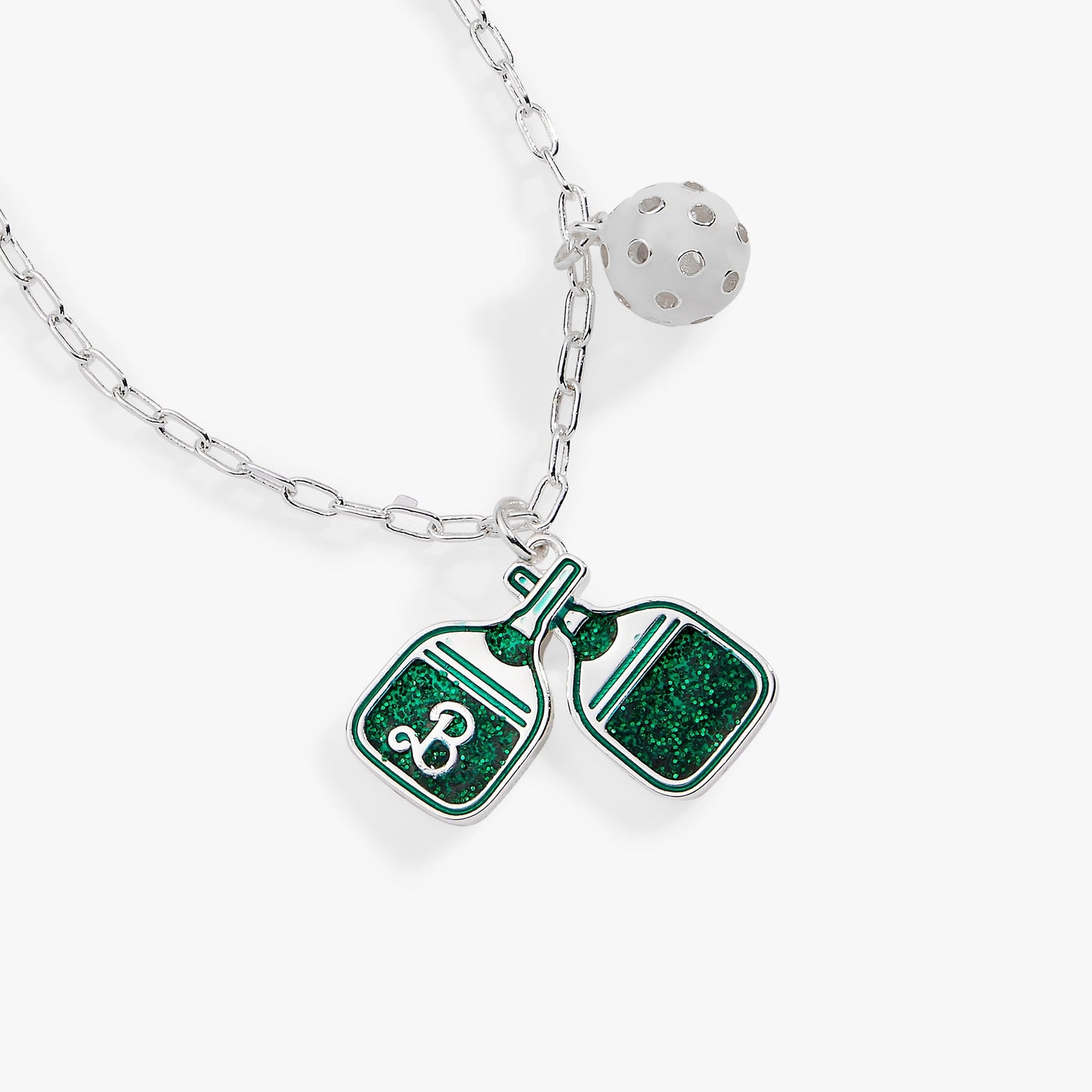 Barbie™ Pickleball Charm Pendant Silver