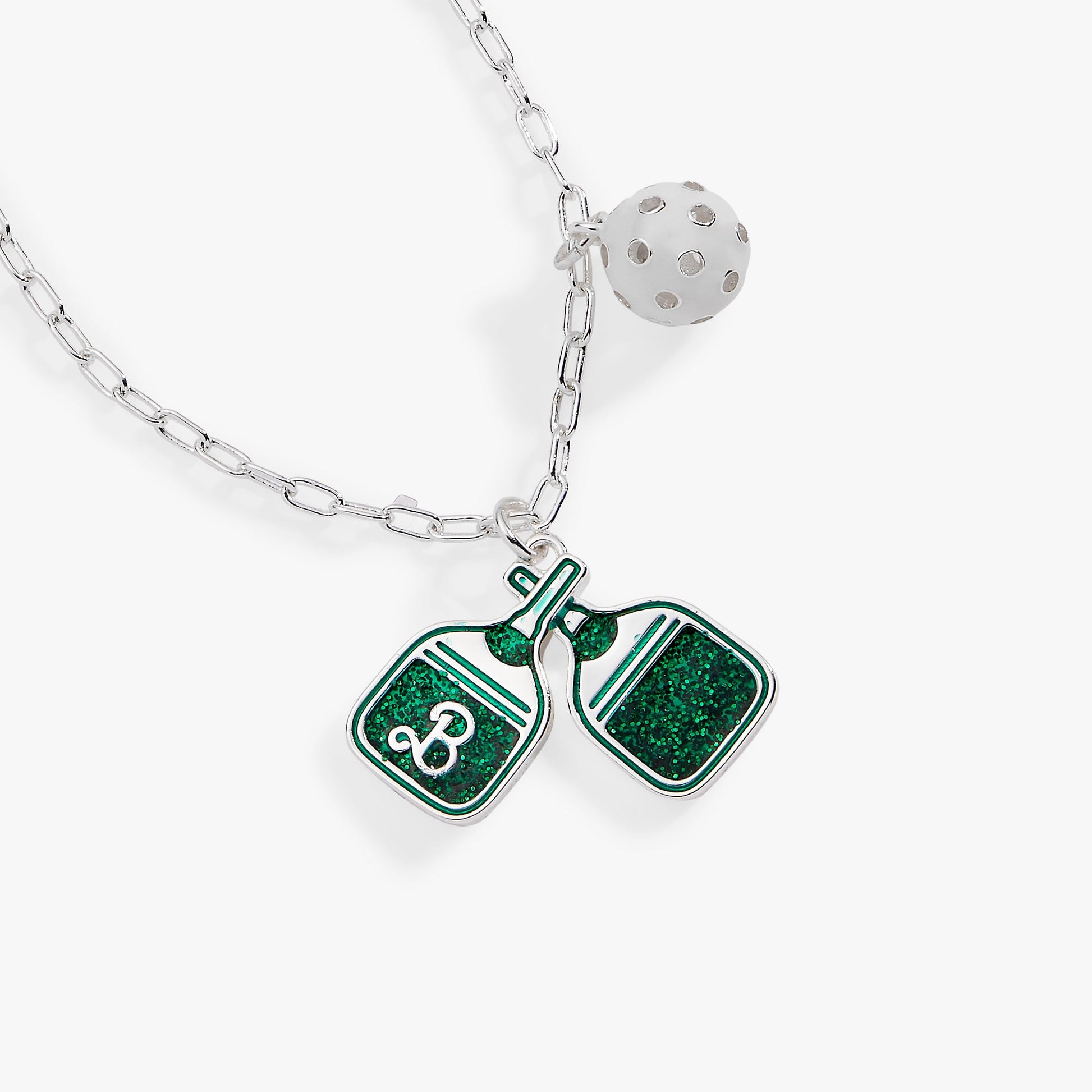 Barbie™ Pickleball Charm Pendant Silver