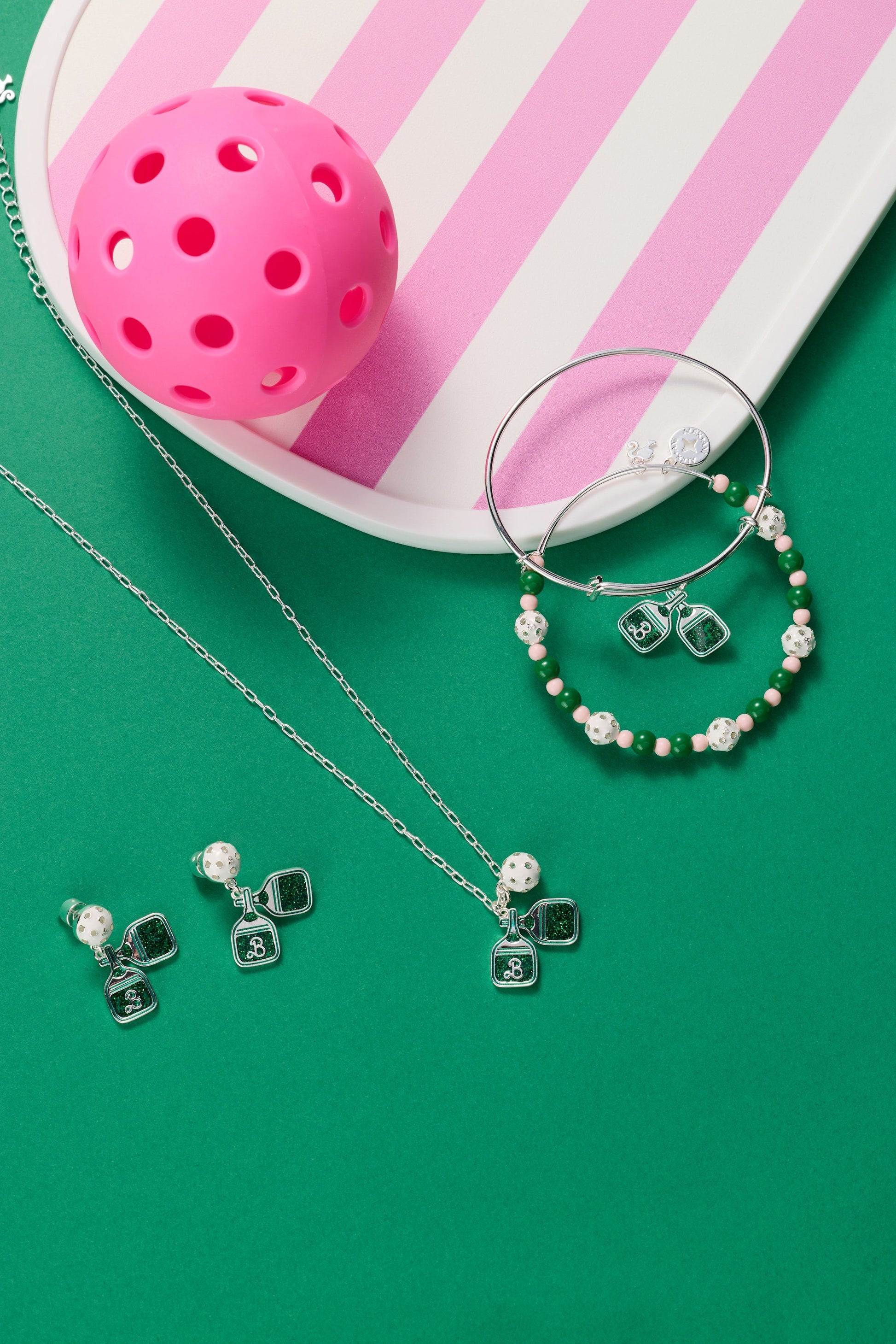 Barbie™ Pickleball Charm Pendant Silver