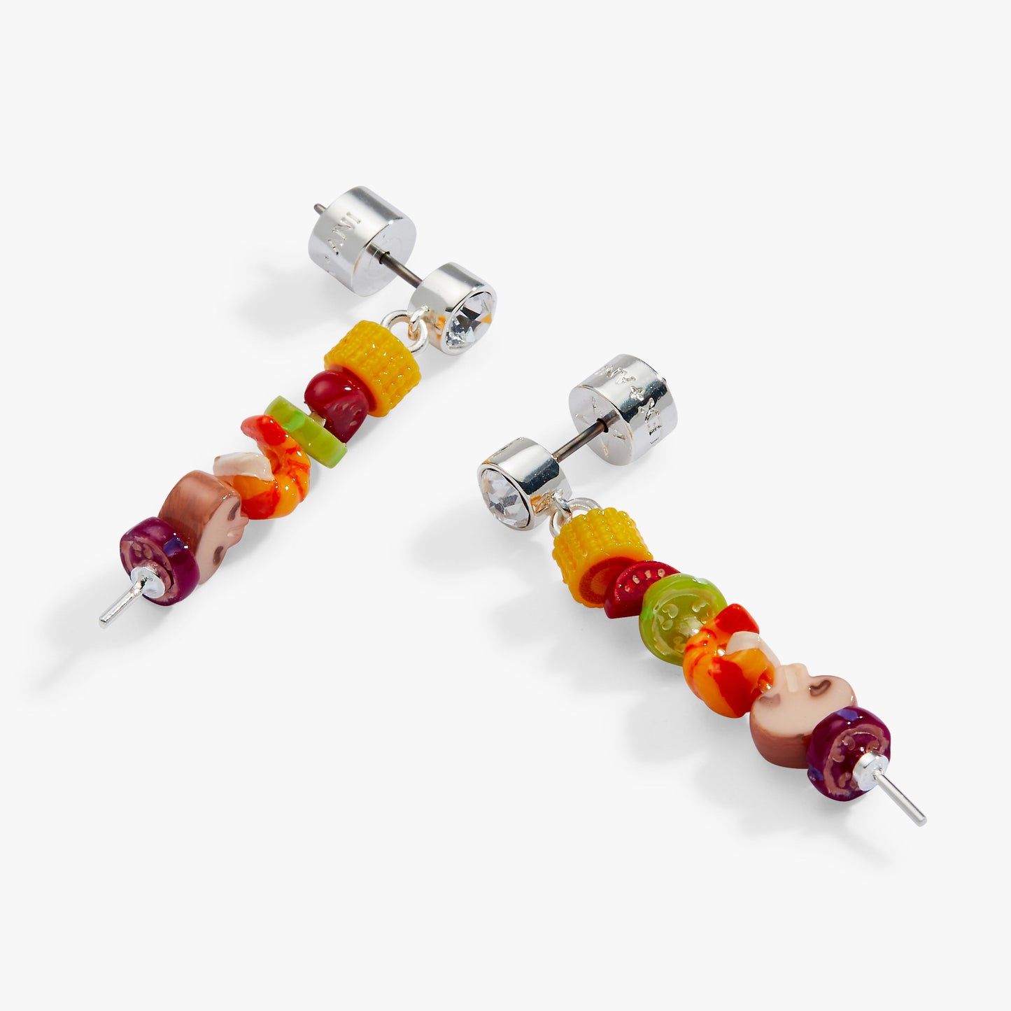 Hot Grill Summer Skewer Drop Earrings Silver
