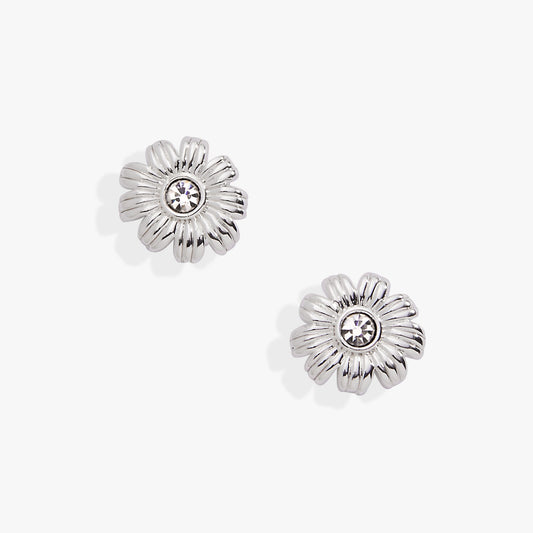 Daisy Stud Earrings Silver