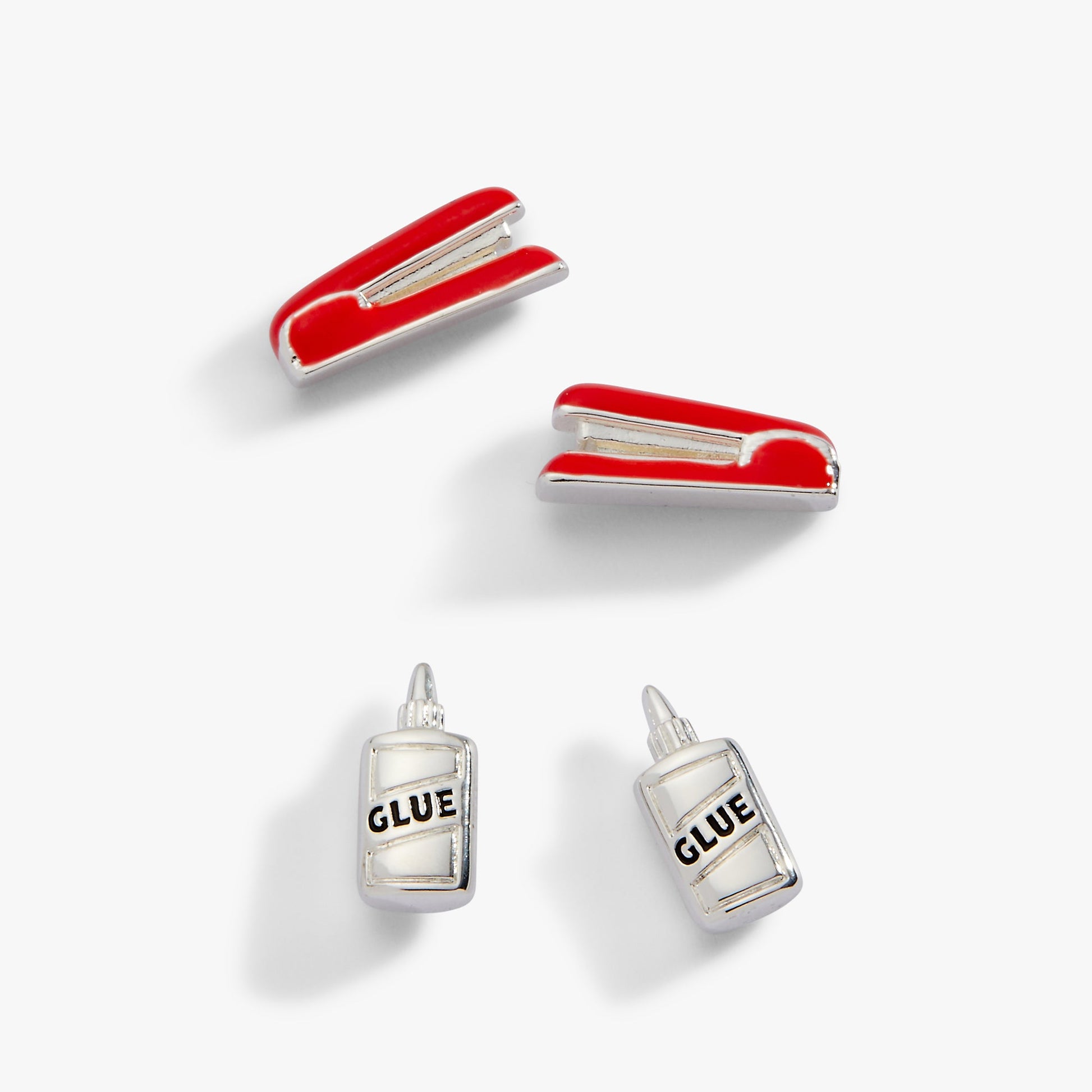 Holding Us All Together' Glue & Stapler Stud Earring Set
    
    
    
       Silver