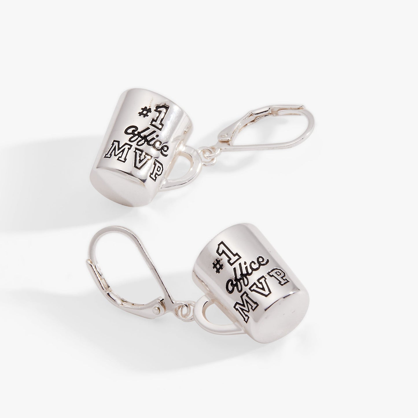 #1 'Office MVP' Mug Earrings Silver