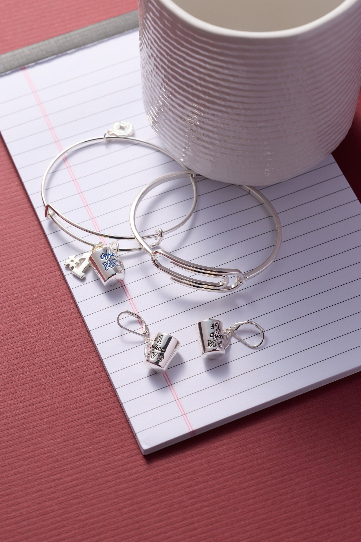 #1 'Office MVP' Mug Earrings Silver