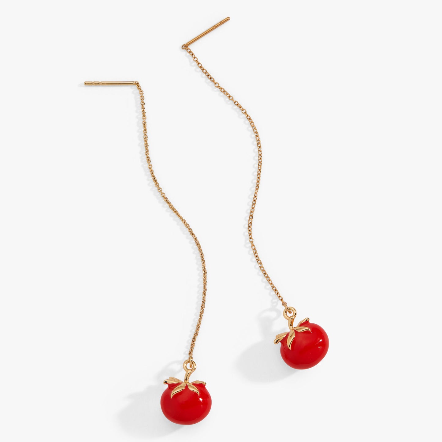 Farmers' Market Tomato Threader Earrings Gold