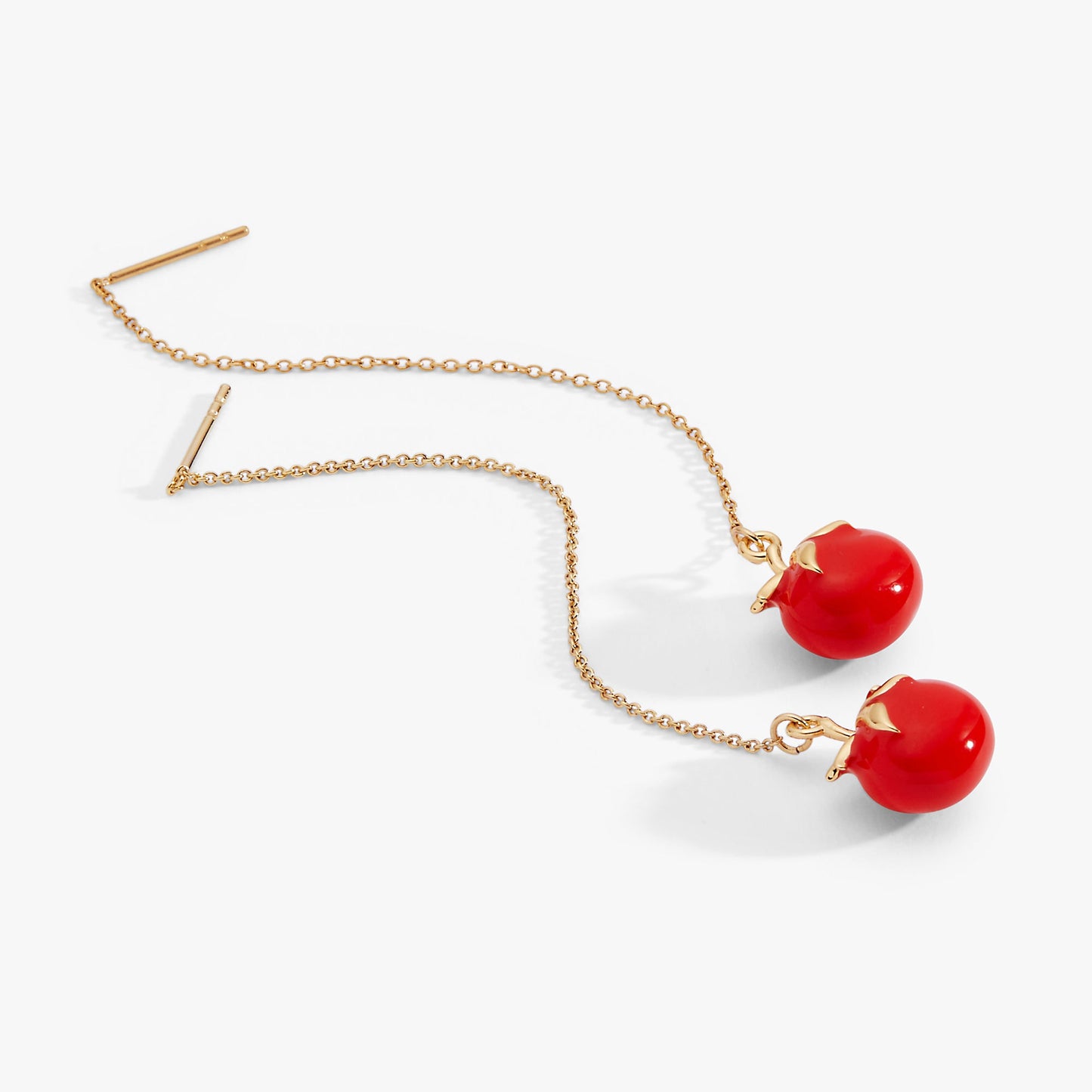 Farmers' Market Tomato Threader Earrings Gold