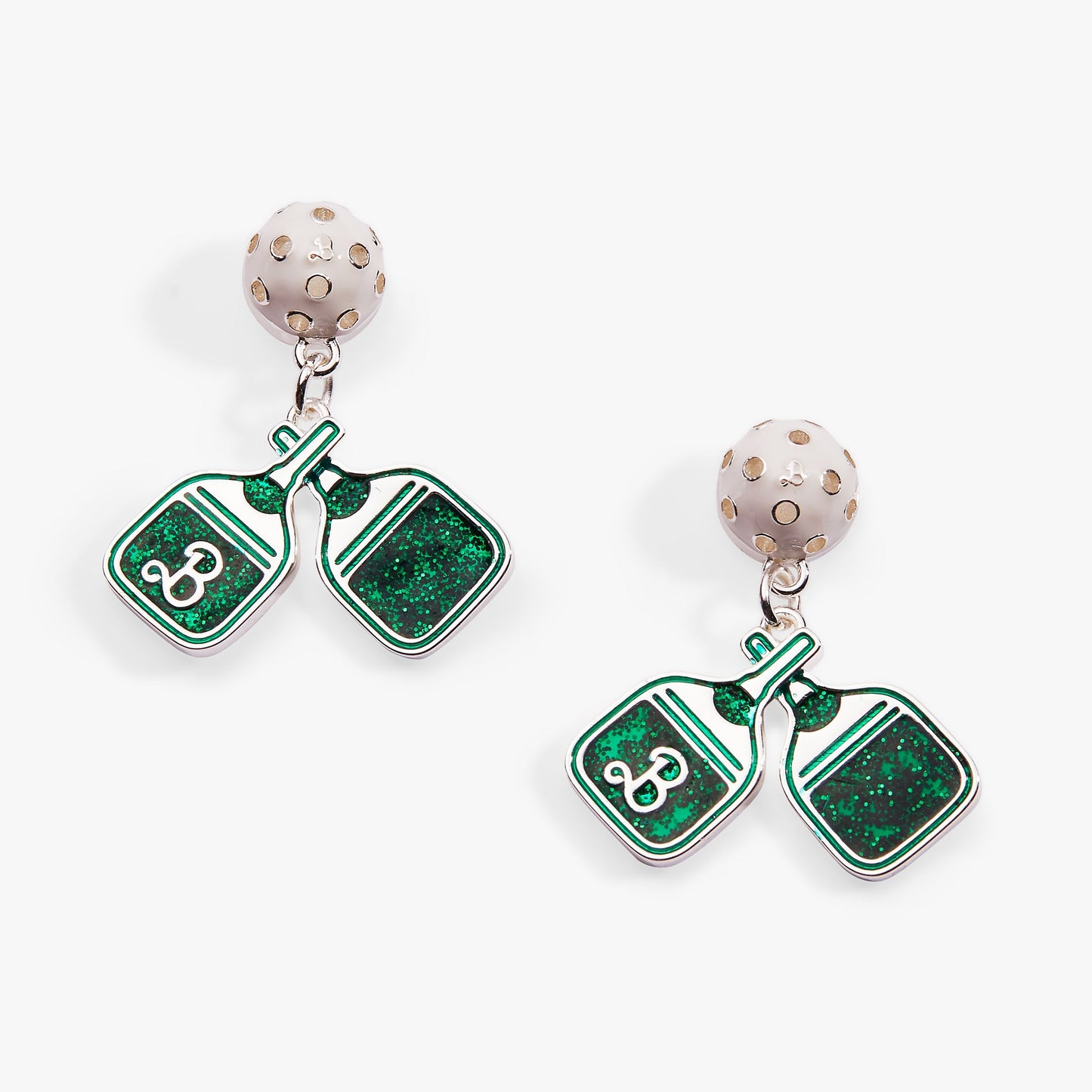 Barbie™ Pickleball Drop Earrings Silver