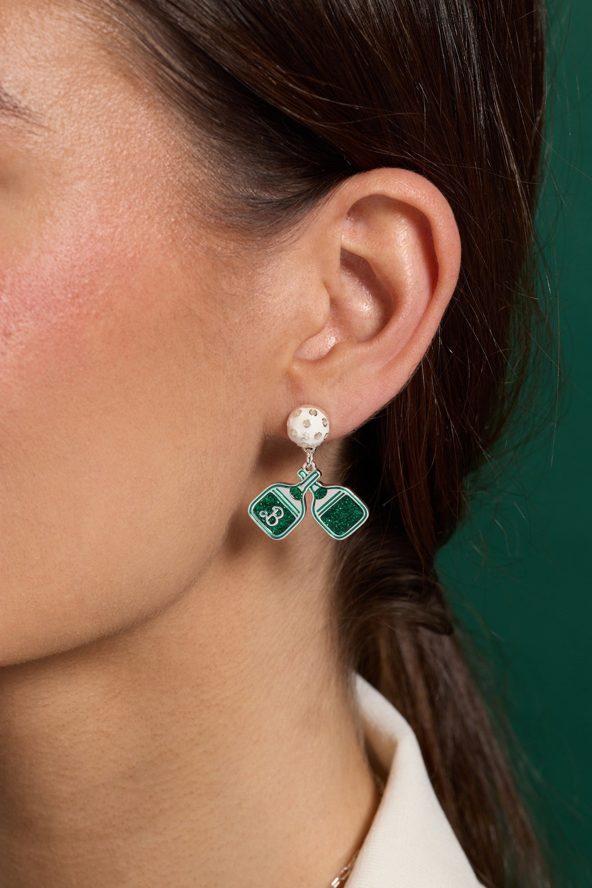 Barbie™ Pickleball Drop Earrings Silver