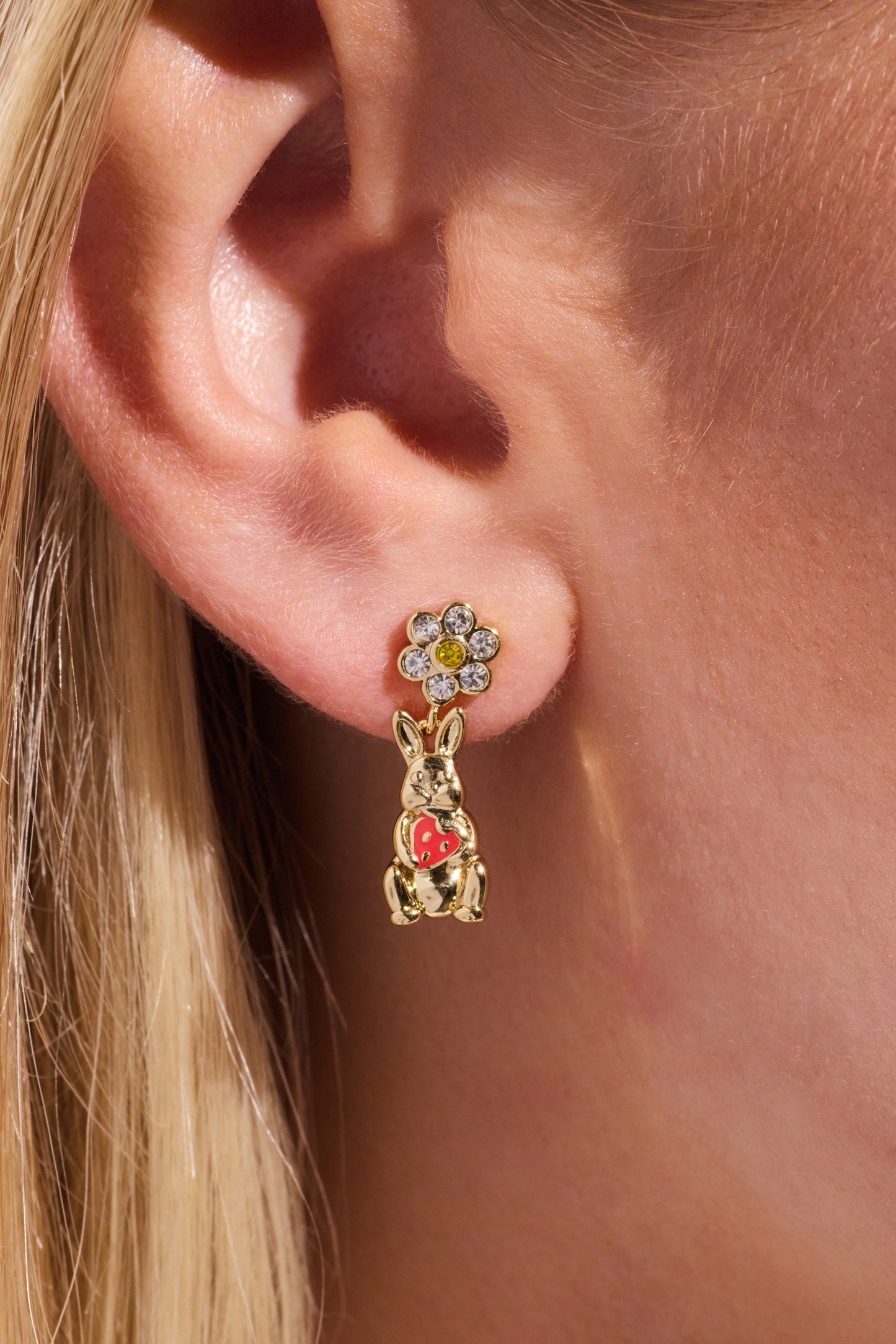 Bunny Drop Earrings Gold