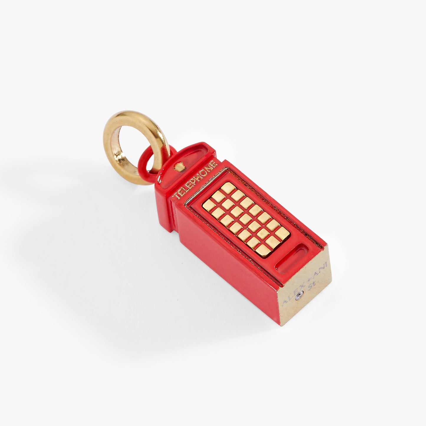 Phonebooth Charm Stainless Steel Gold