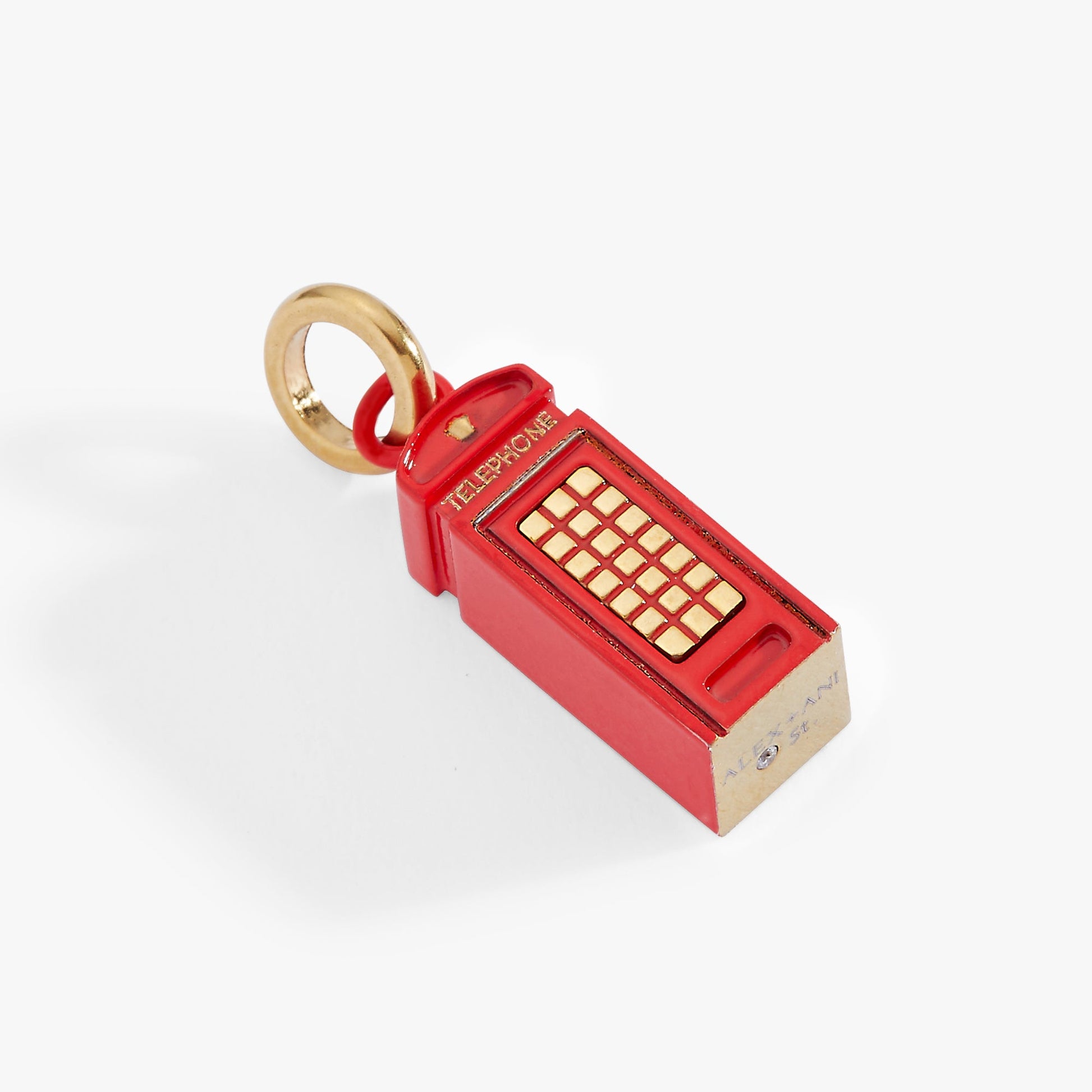 Phonebooth Charm Stainless Steel Gold