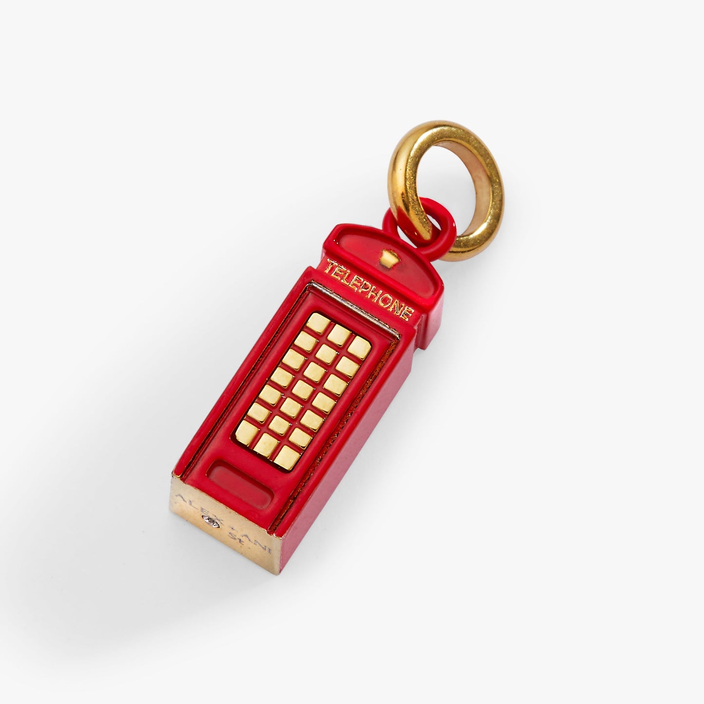 Phonebooth Charm Stainless Steel Gold