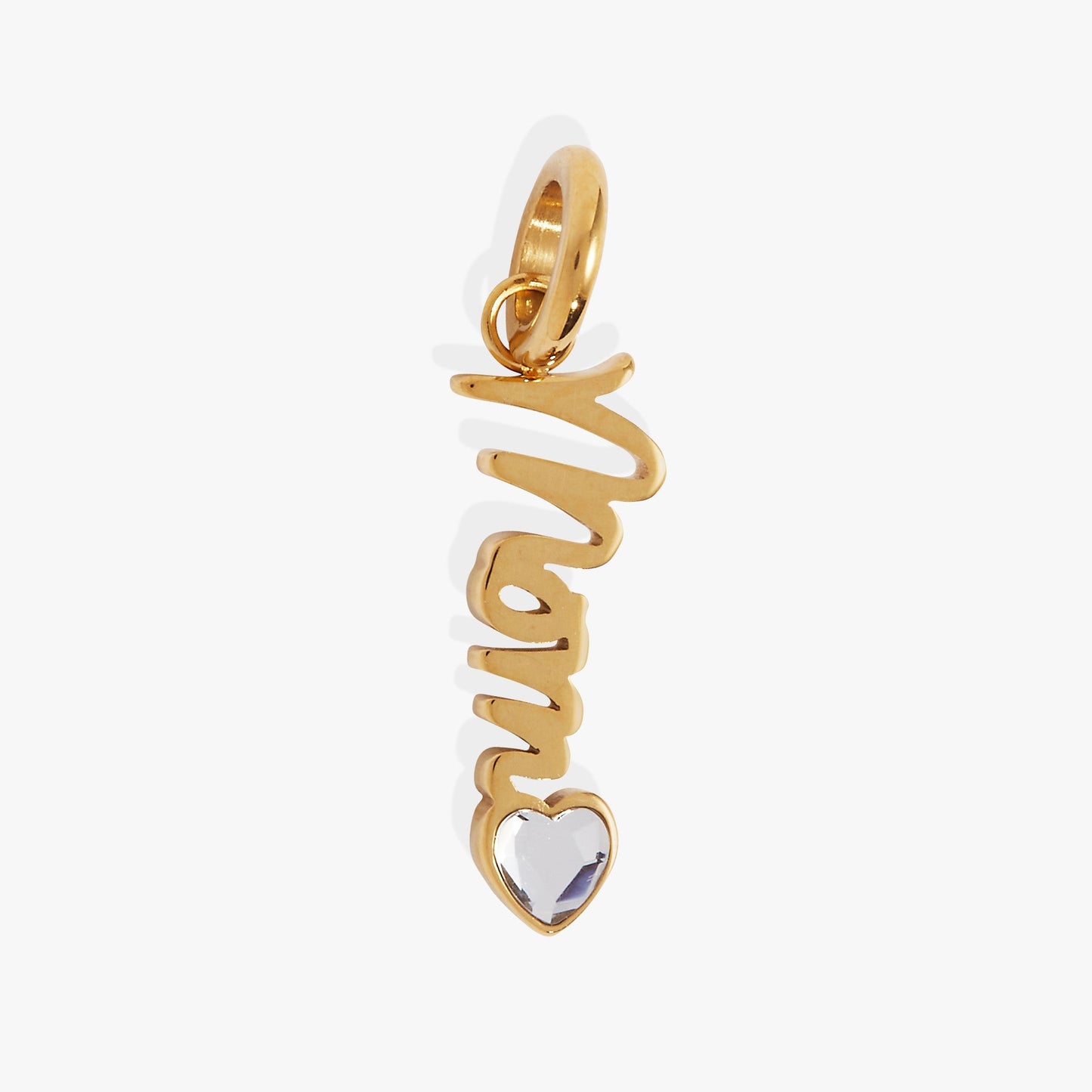 Mom' Elongated Interchangeable Charm
    
    
    
       Stainless Steel Gold