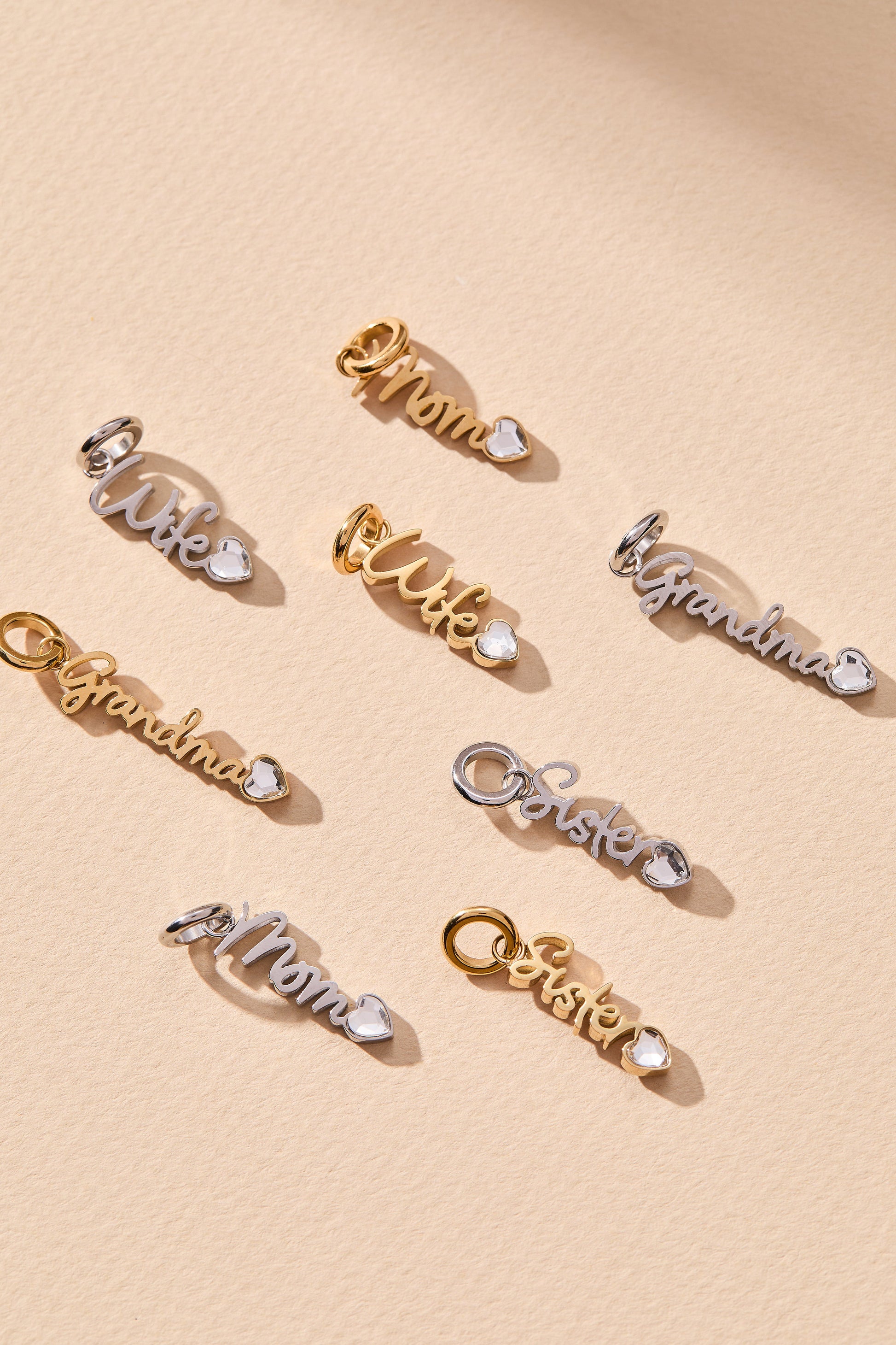 Mom' Elongated Interchangeable Charm
    
    
    
       Stainless Steel Gold