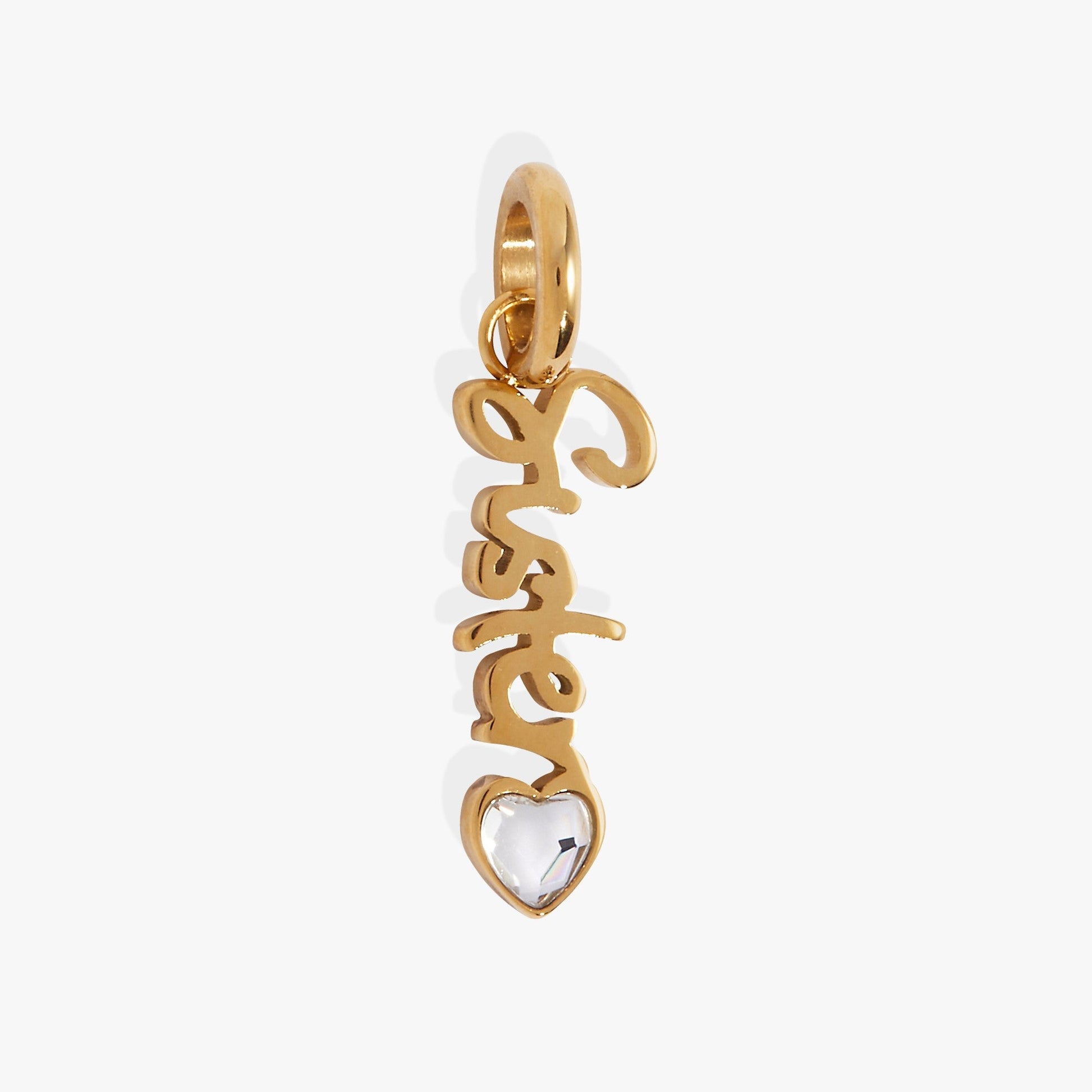 Sister' Elongated Interchangeable Charm
    
    
    
       Stainless Steel Gold