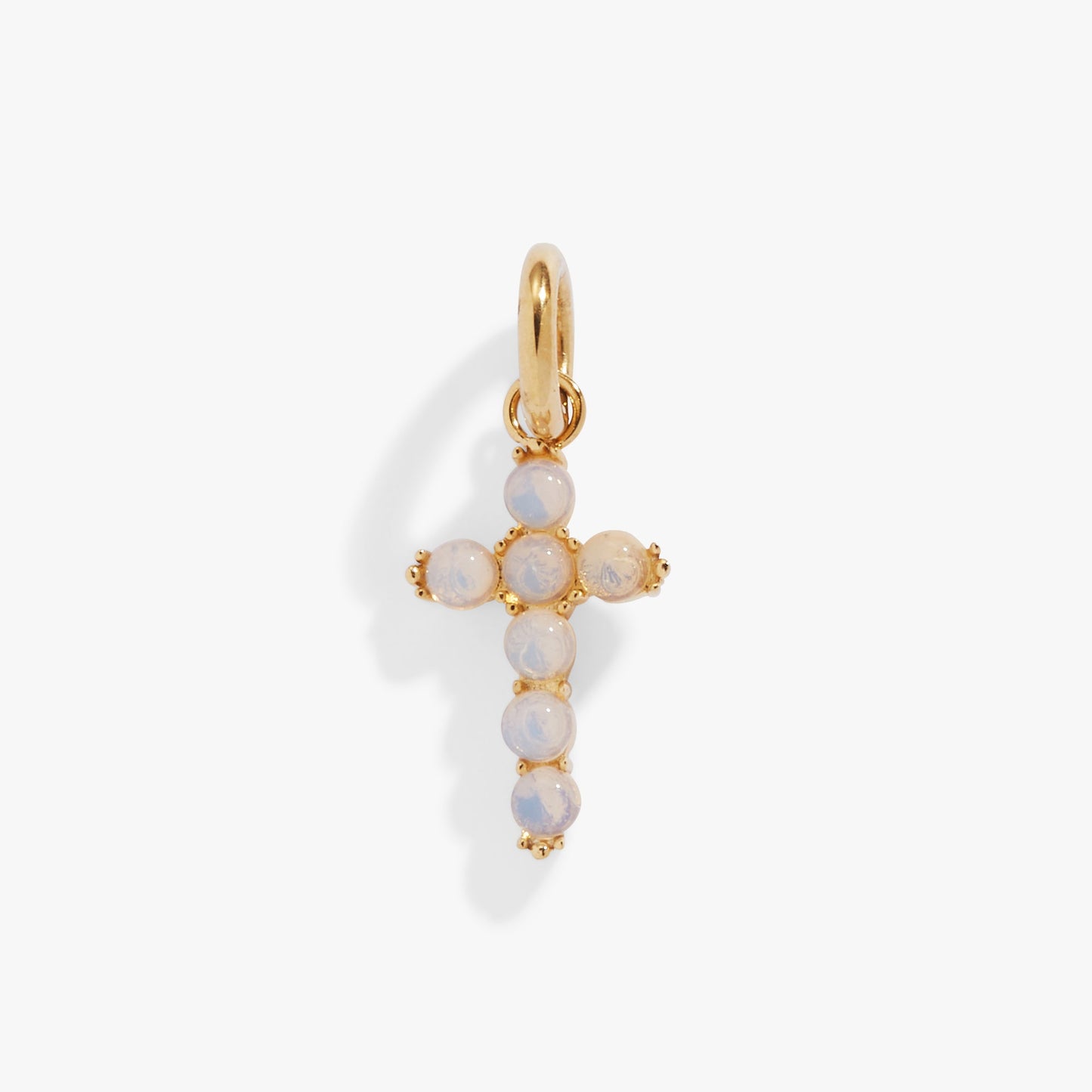 Opal Cross Interchangeable Charm Stainless Steel Gold