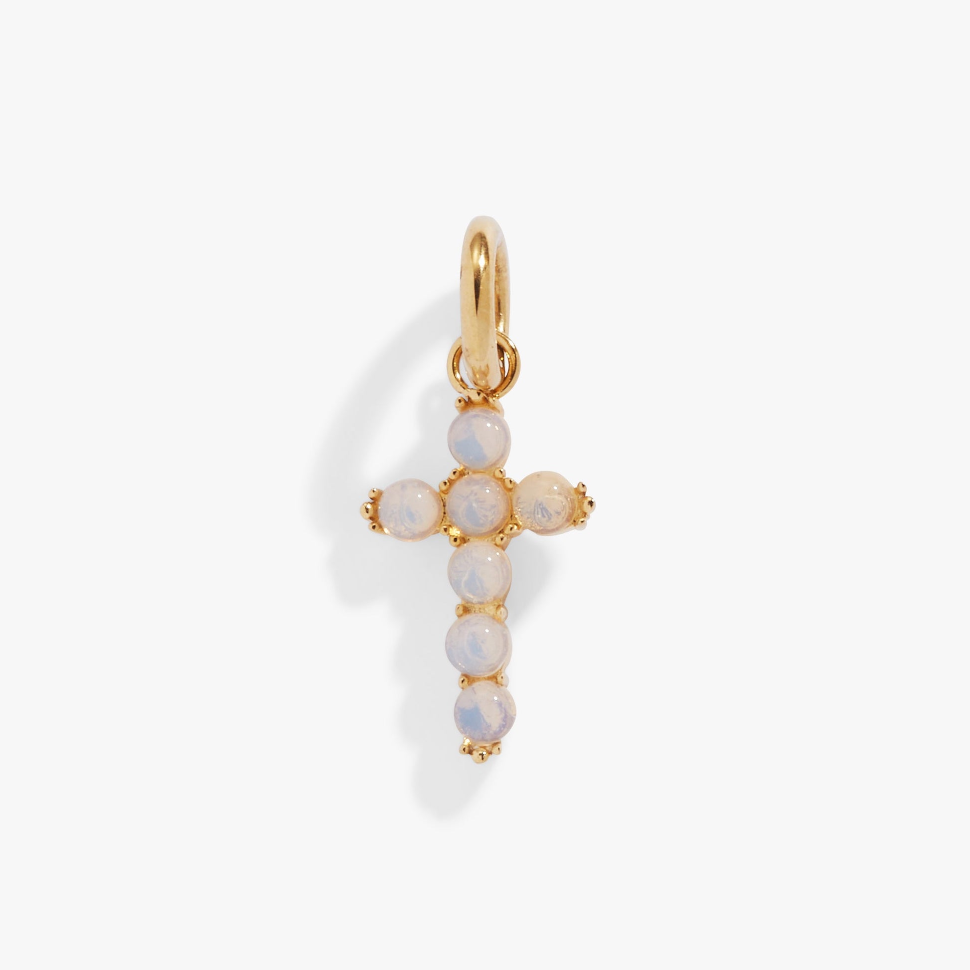 Opal Cross Interchangeable Charm Stainless Steel Gold