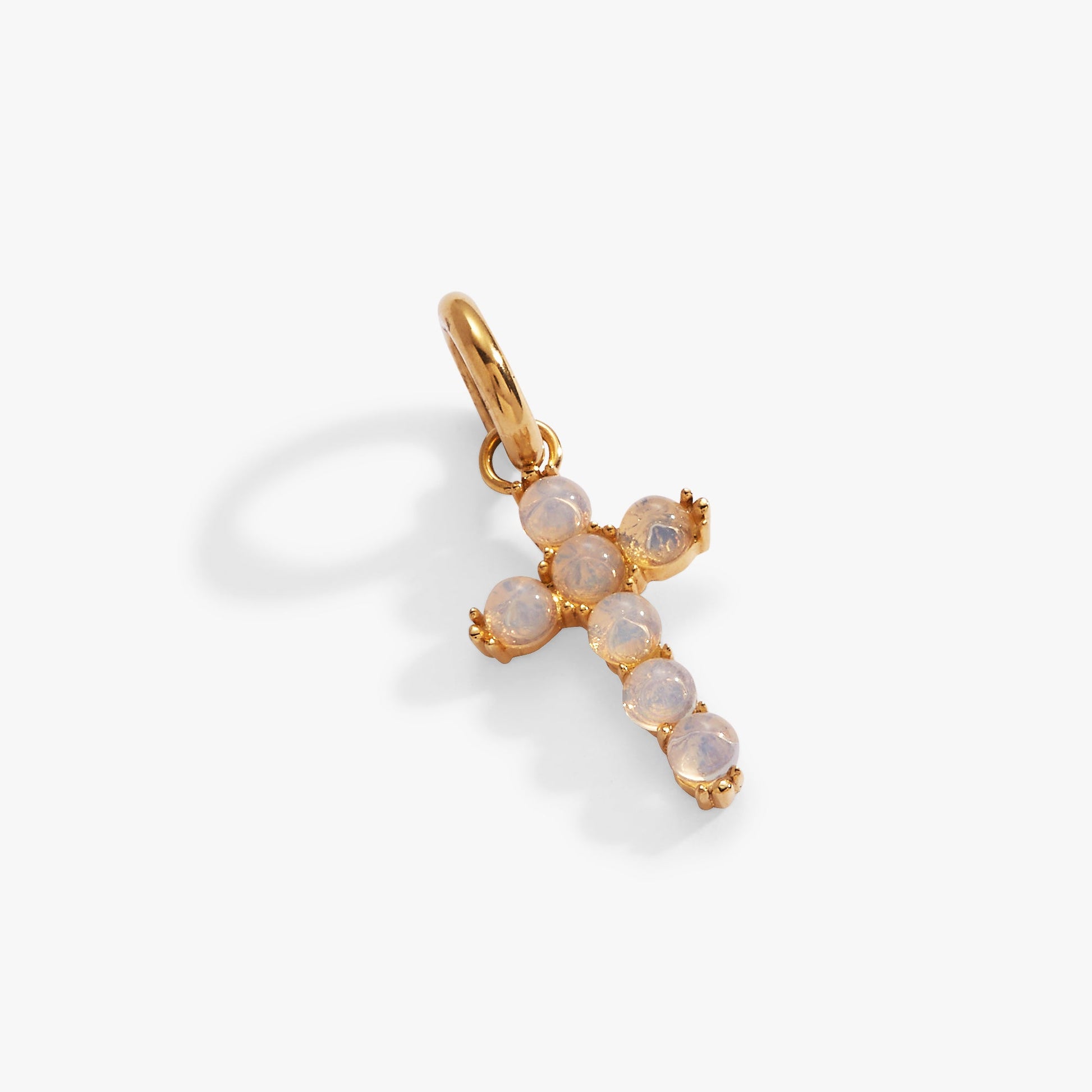 Opal Cross Interchangeable Charm Stainless Steel Gold