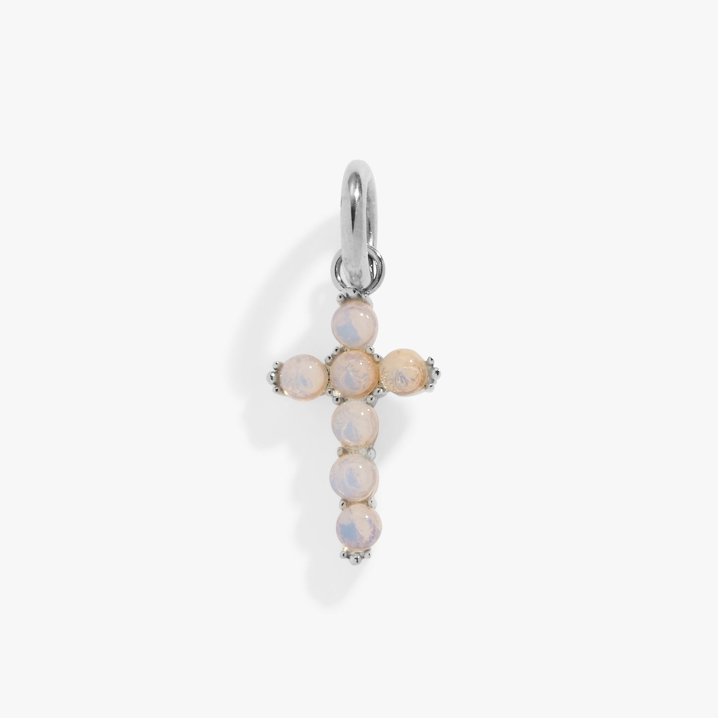 Opal Cross Interchangeable Charm Stainless Steel Gold