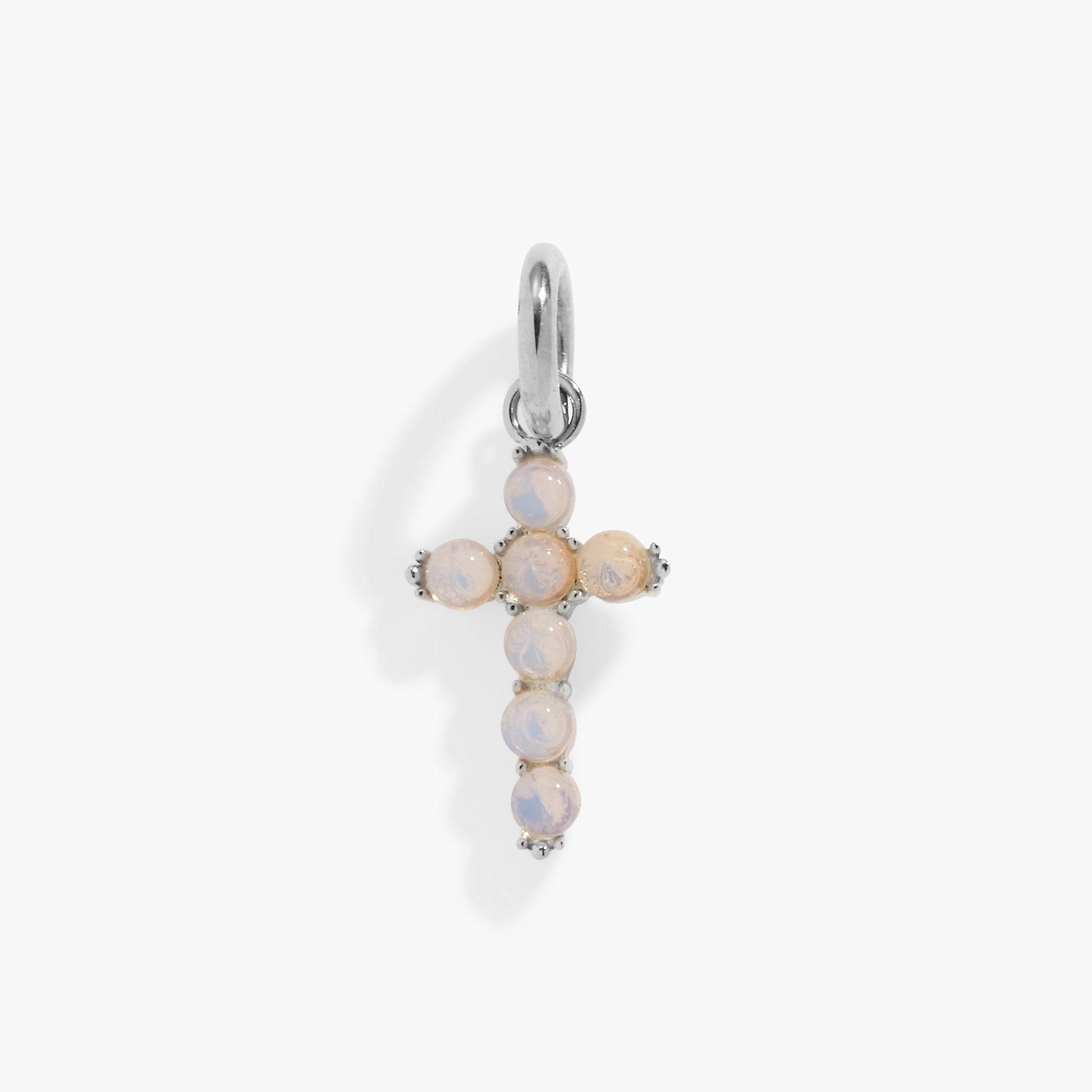 Opal Cross Interchangeable Charm Stainless Steel Gold