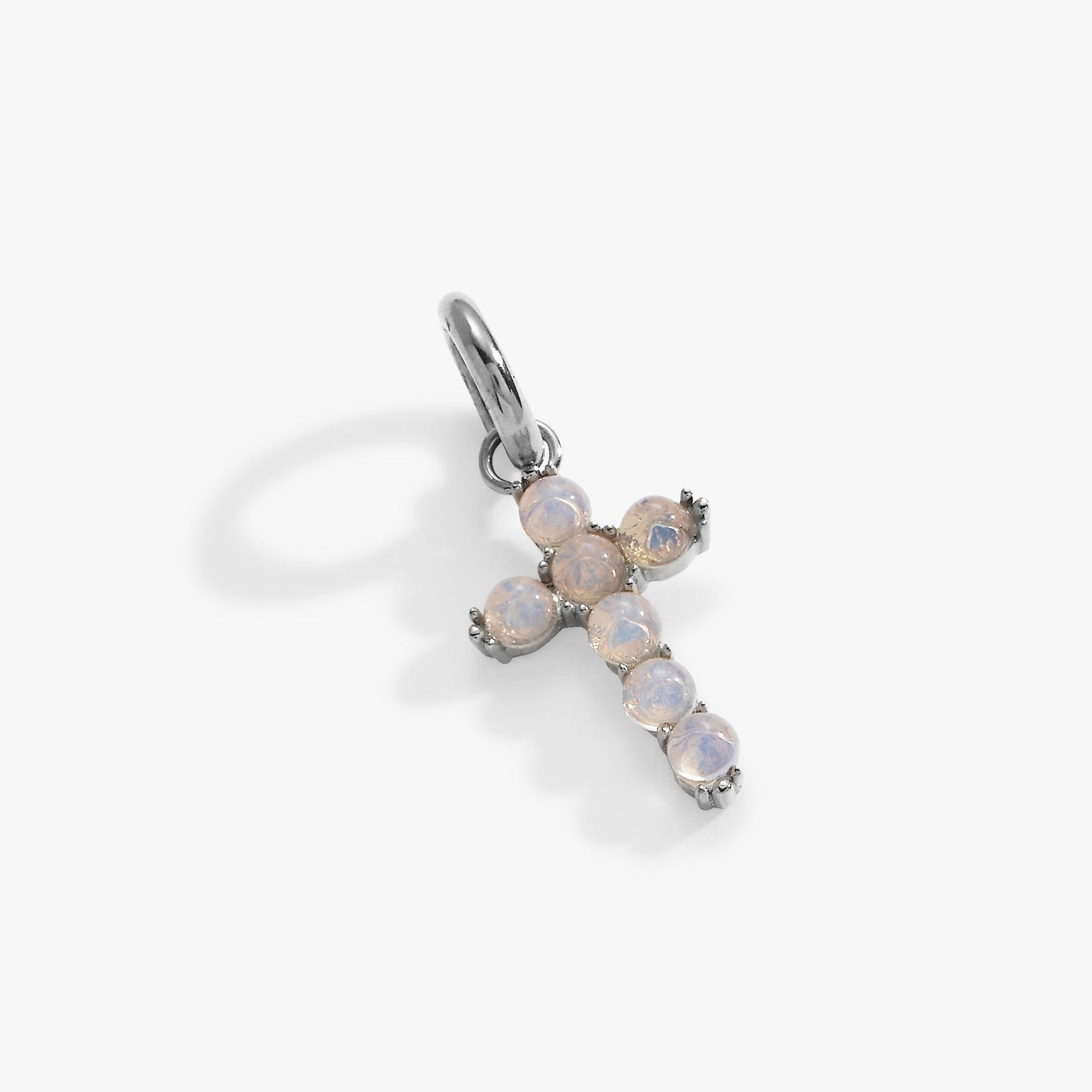 Opal Cross Interchangeable Charm Stainless Steel Gold