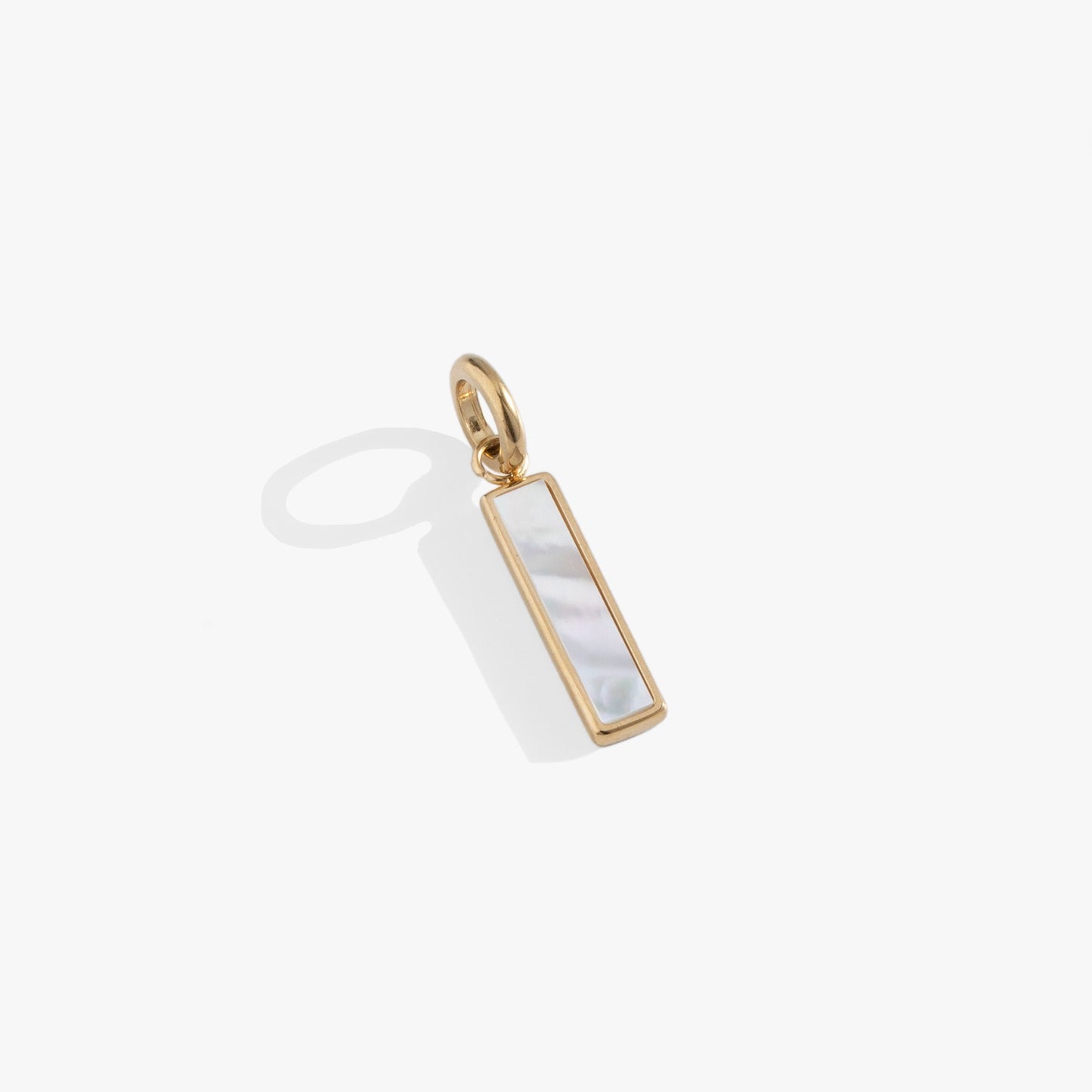 Mother of Pearl Gemstone Interchangeable Bar Charm Stainless Steel Gold