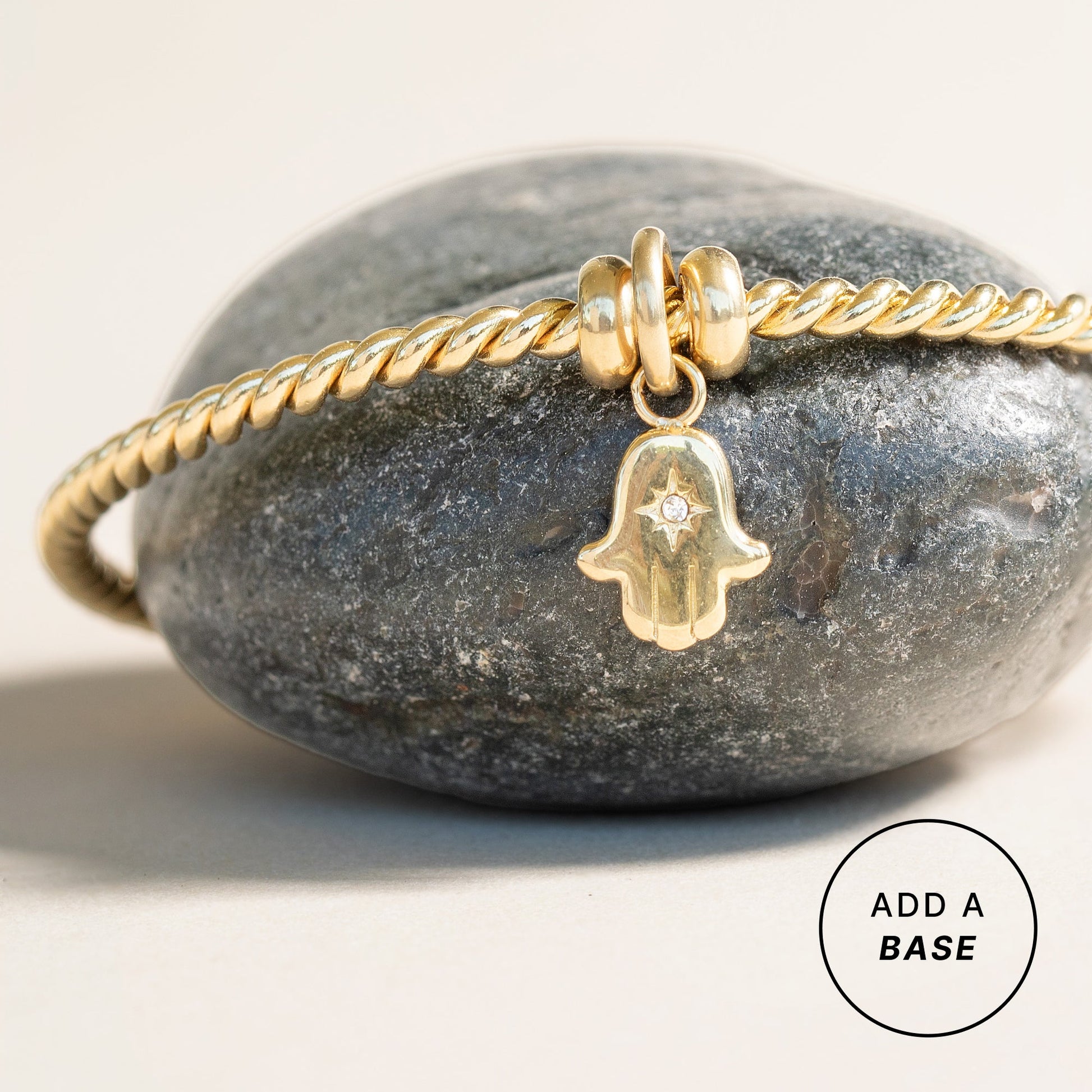 Crystal Hamsa Interchangeable Charm​ Stainless Steel Gold