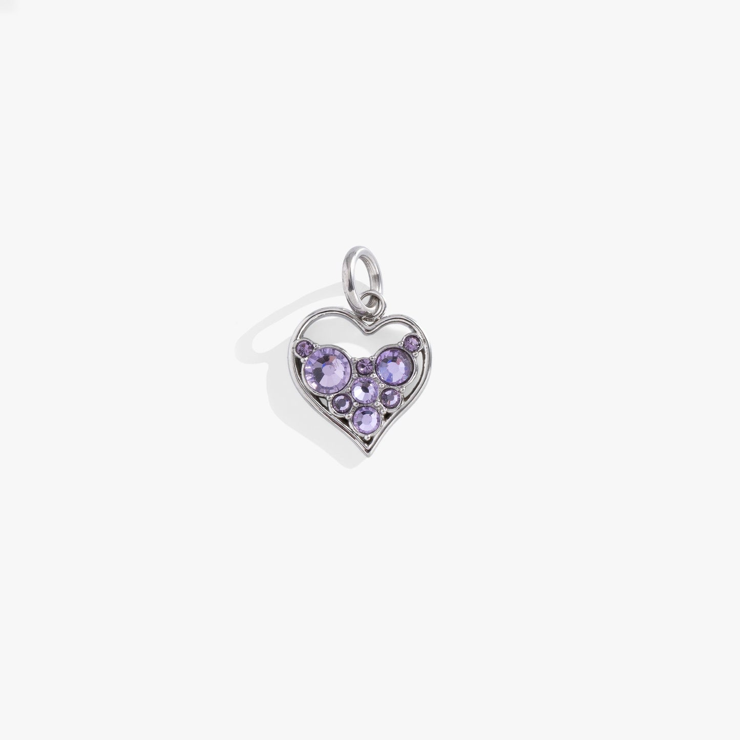 Crystal Heart Interchangeable Charm​ Stainless Steel Silver