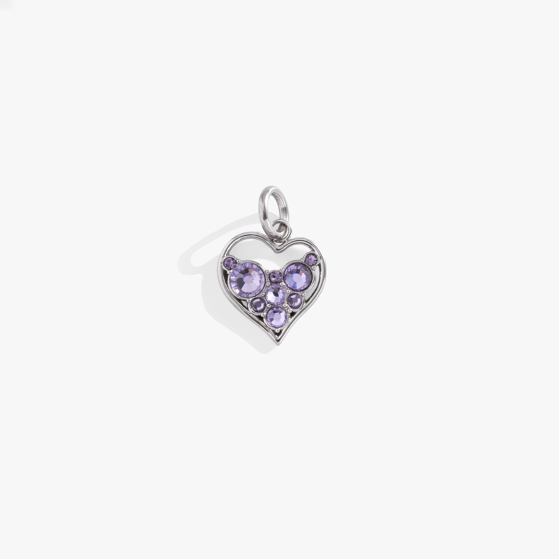 Crystal Heart Interchangeable Charm​ Stainless Steel Silver