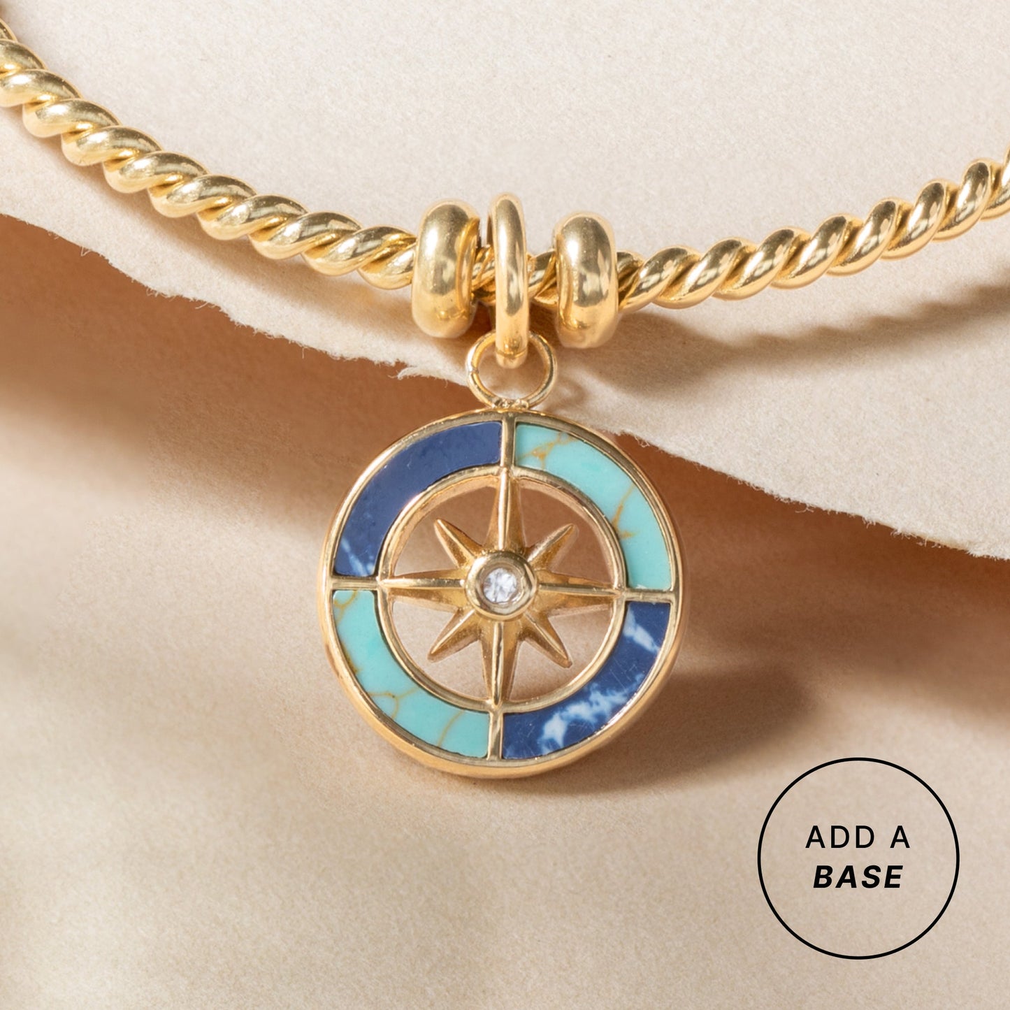 Compass Interchangeable Charm​ Stainless Steel Gold