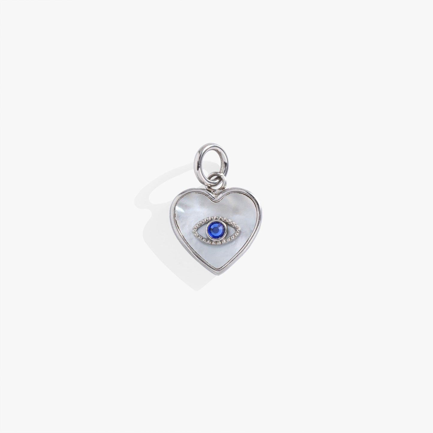 Evil Eye Heart Interchangeable Charm​ Stainless Steel Silver