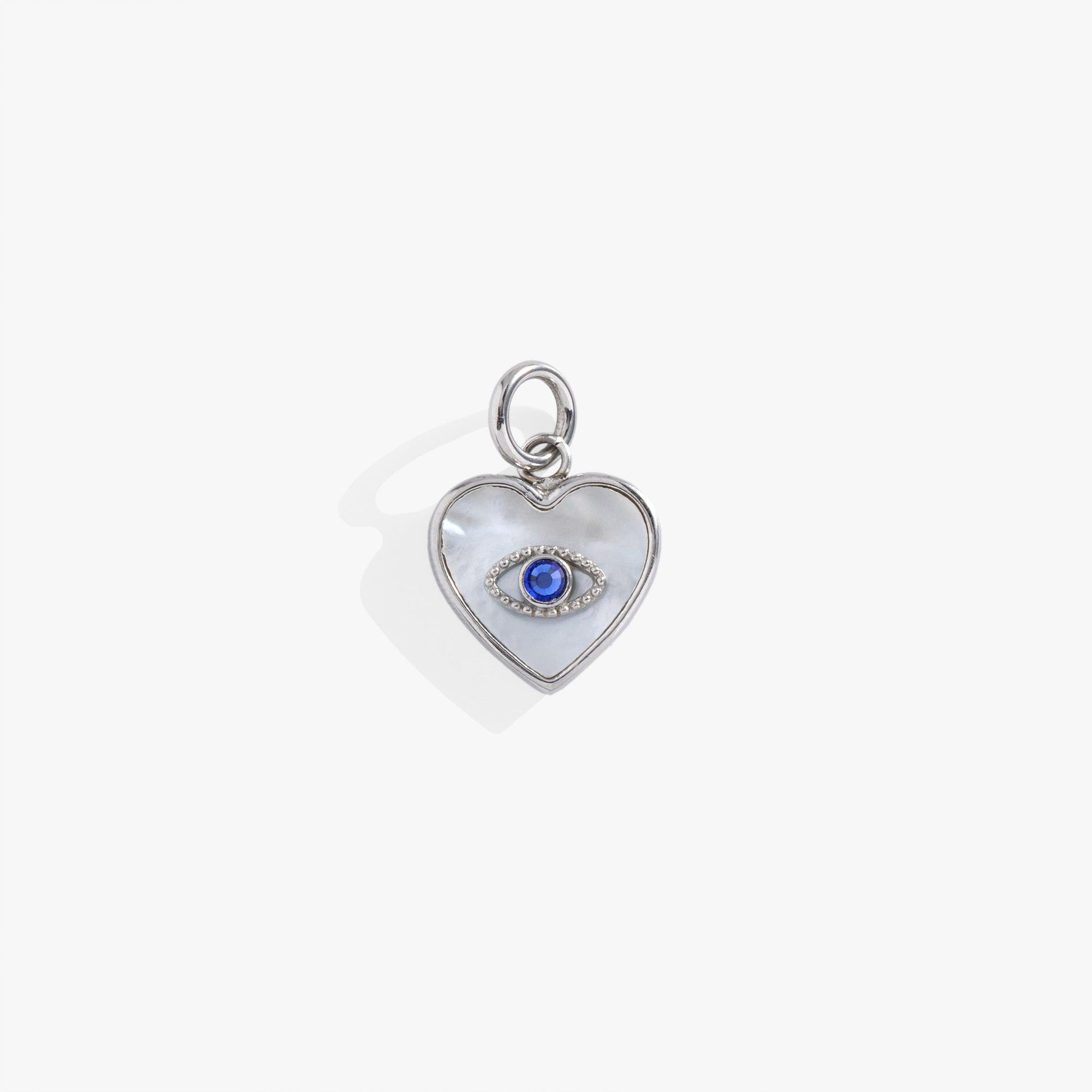 Evil Eye Heart Interchangeable Charm​ Stainless Steel Silver