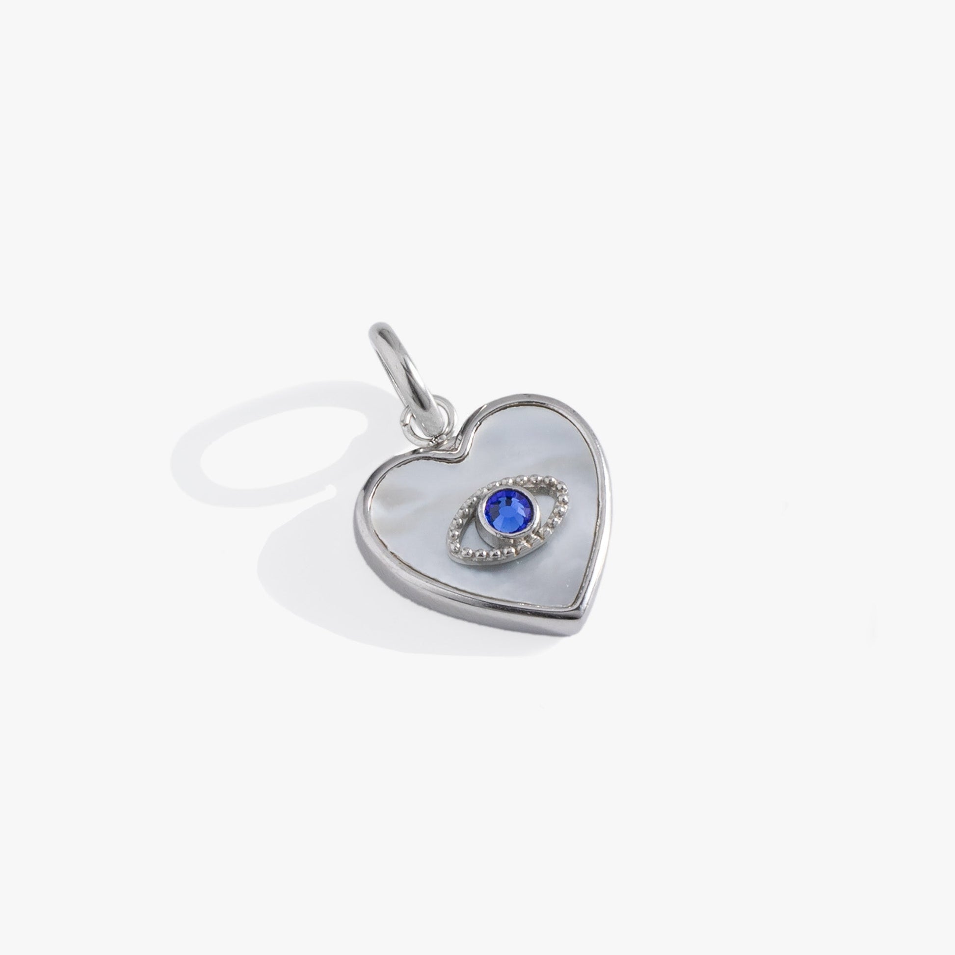 Evil Eye Heart Interchangeable Charm​ Stainless Steel Silver