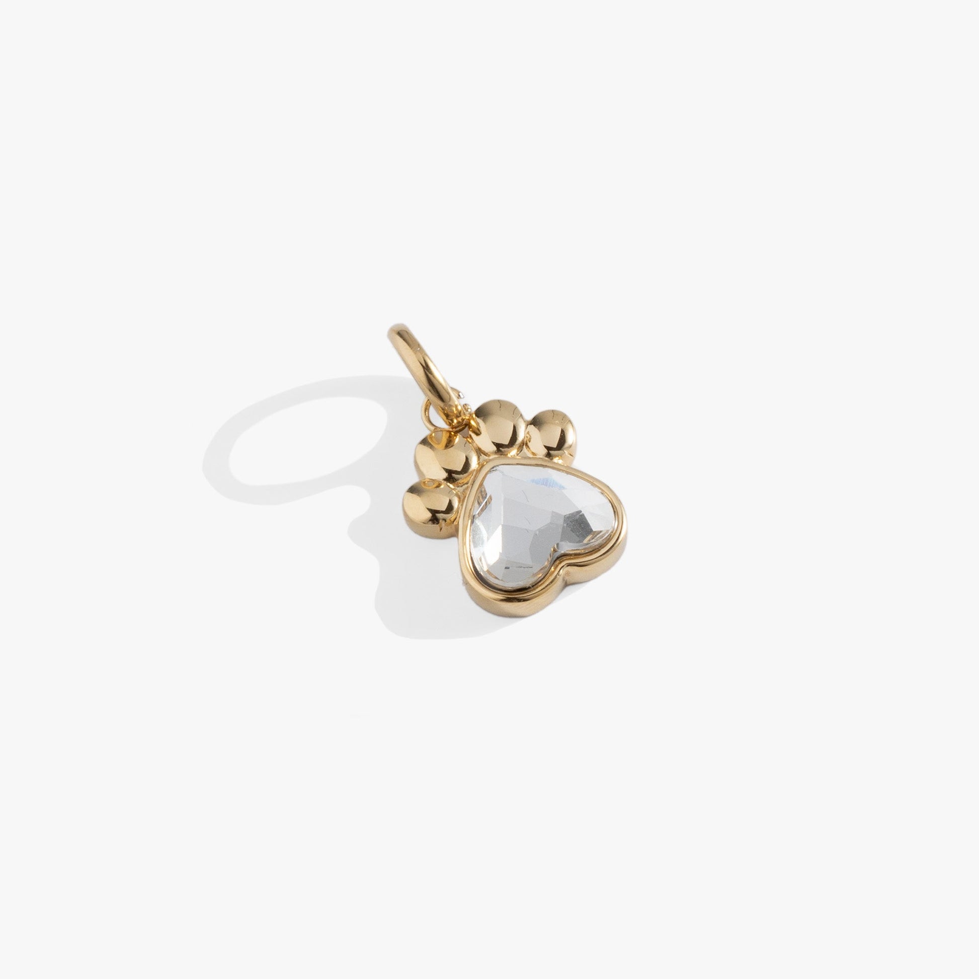 Crystal Paw Interchangeable Charm Stainless Steel Silver