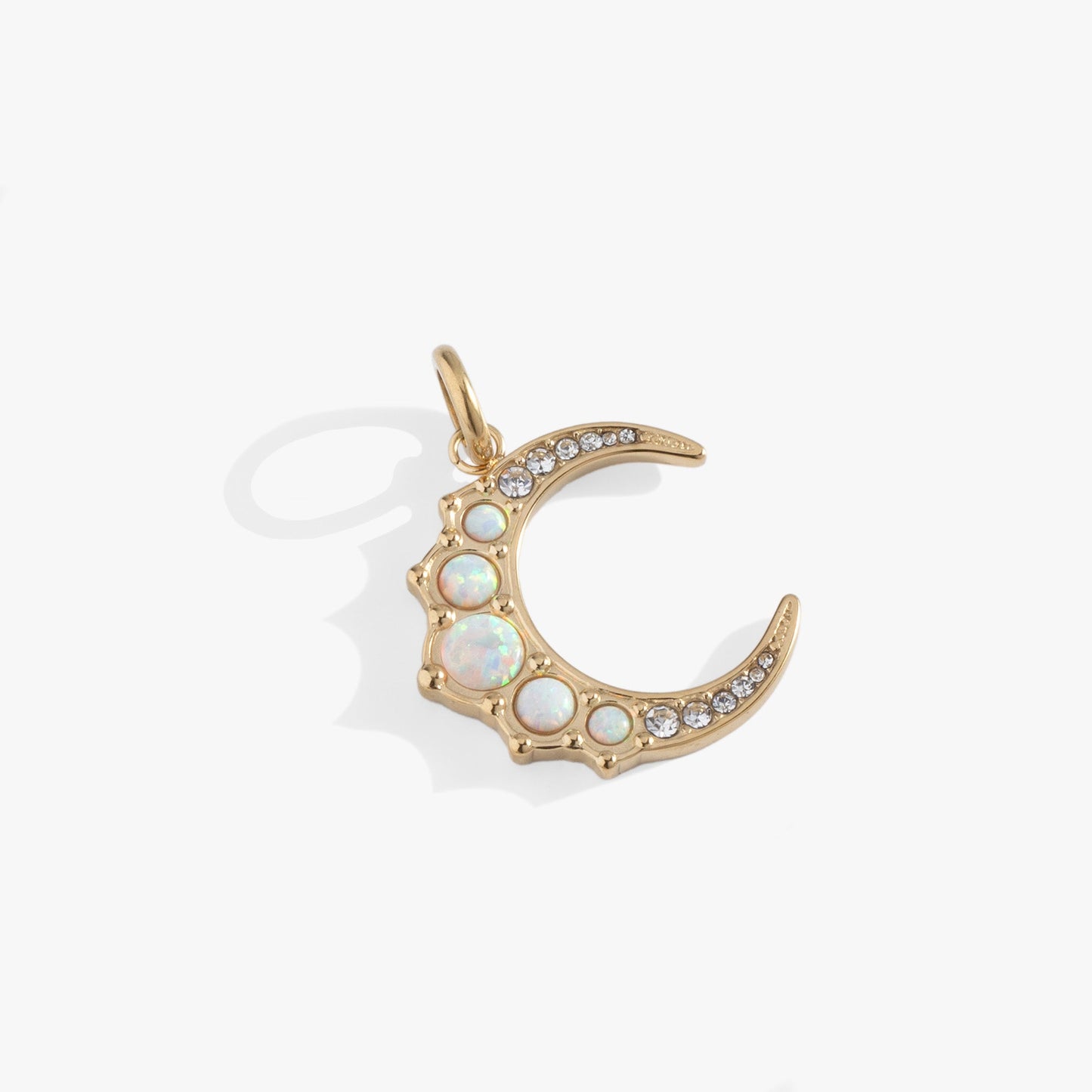 Opal Moon Interchangeable Charm​ Stainless Steel Gold