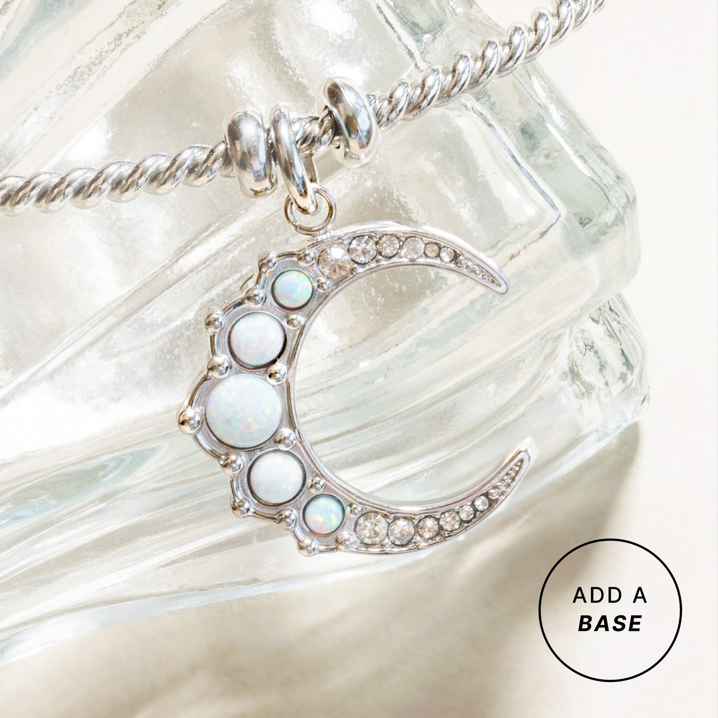 Opal Moon Interchangeable Charm​ Stainless Steel Gold