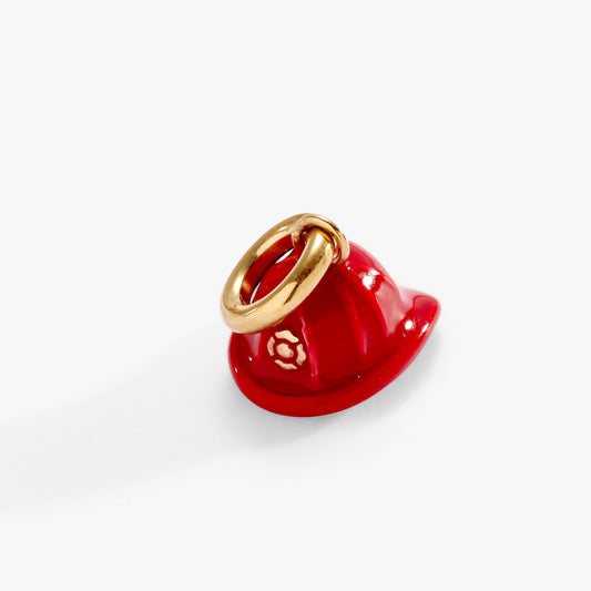 Fire Fighter Hat Charm Stainless Steel Gold