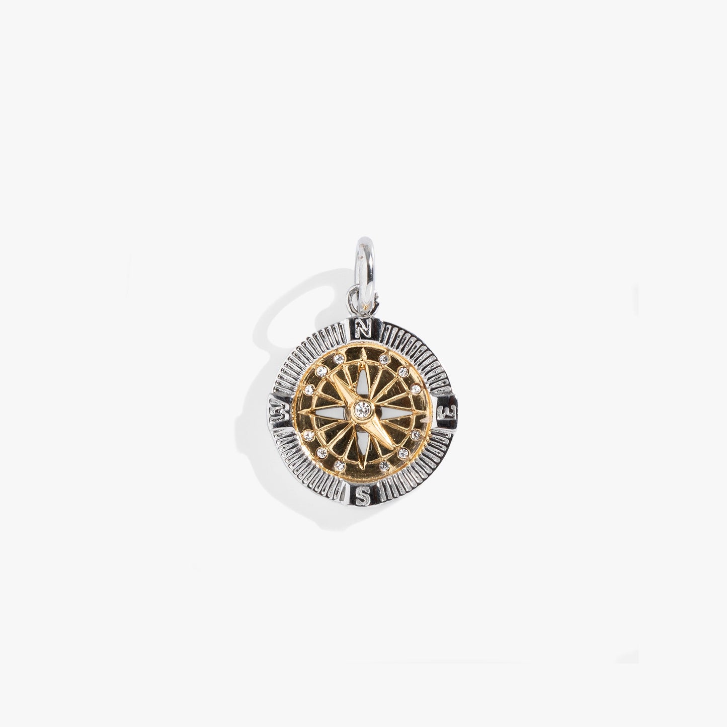 Two-Tone Compass Interchangeable Charm Two Tone - Stainless Steel