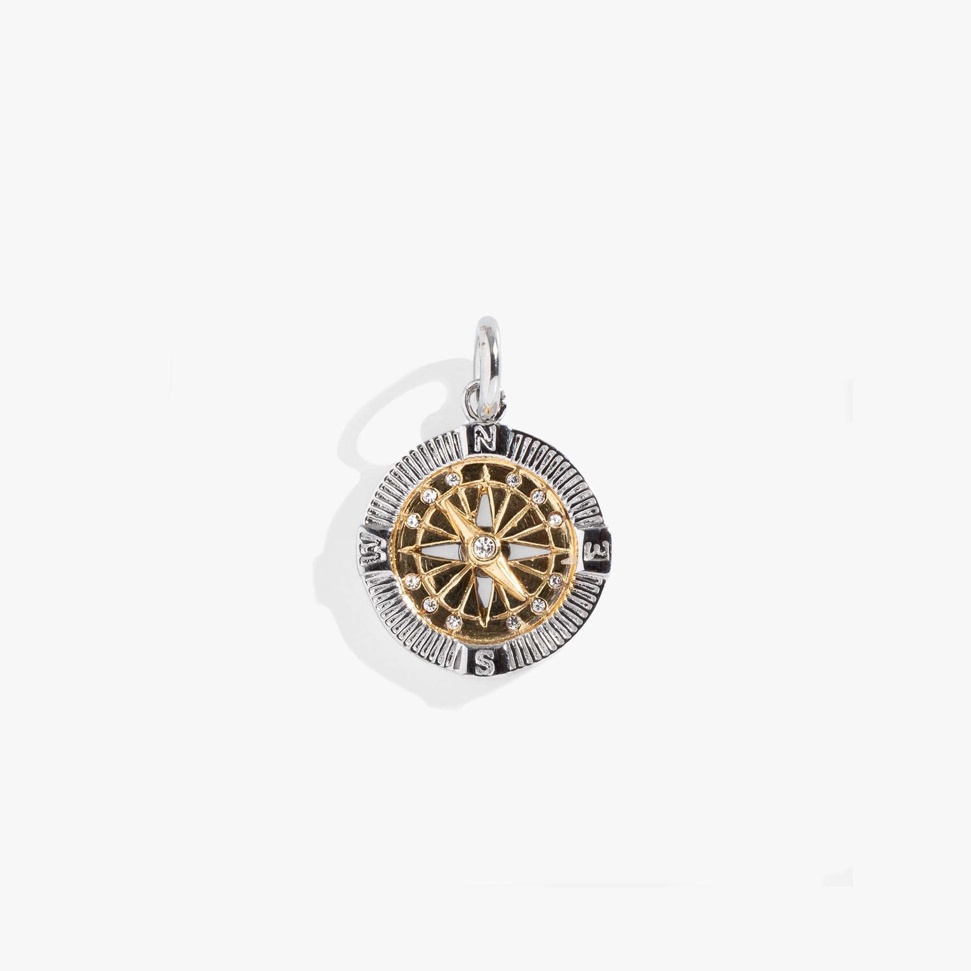 Two-Tone Compass Interchangeable Charm Two Tone - Stainless Steel