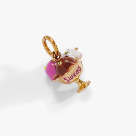 Sweet 16 Ice Cream Charm Stainless  Steel Gold