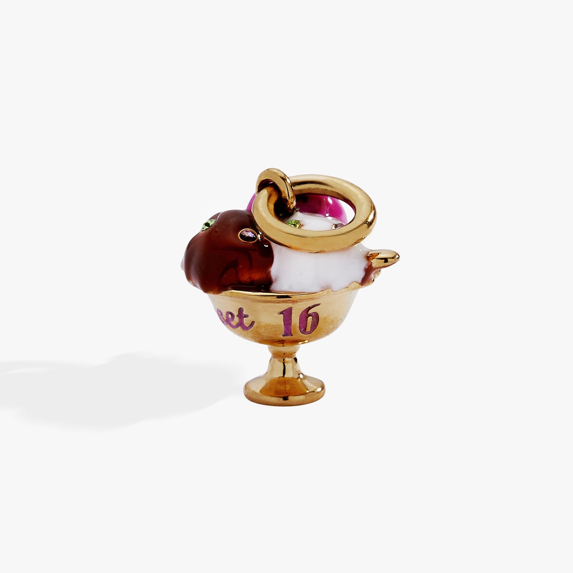 Sweet 16 Ice Cream Charm Stainless  Steel Gold